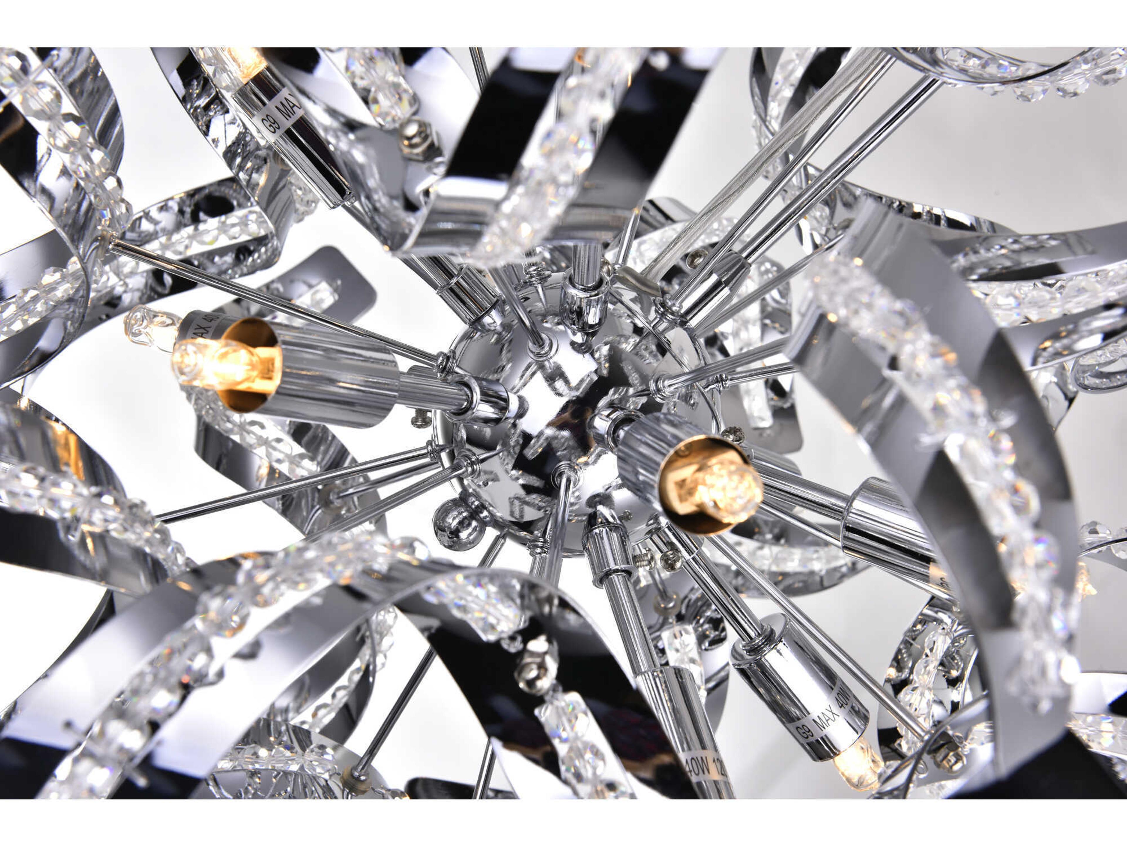 CWI Lighting Swivel 12-Light Chrome Sputnik Chandelier