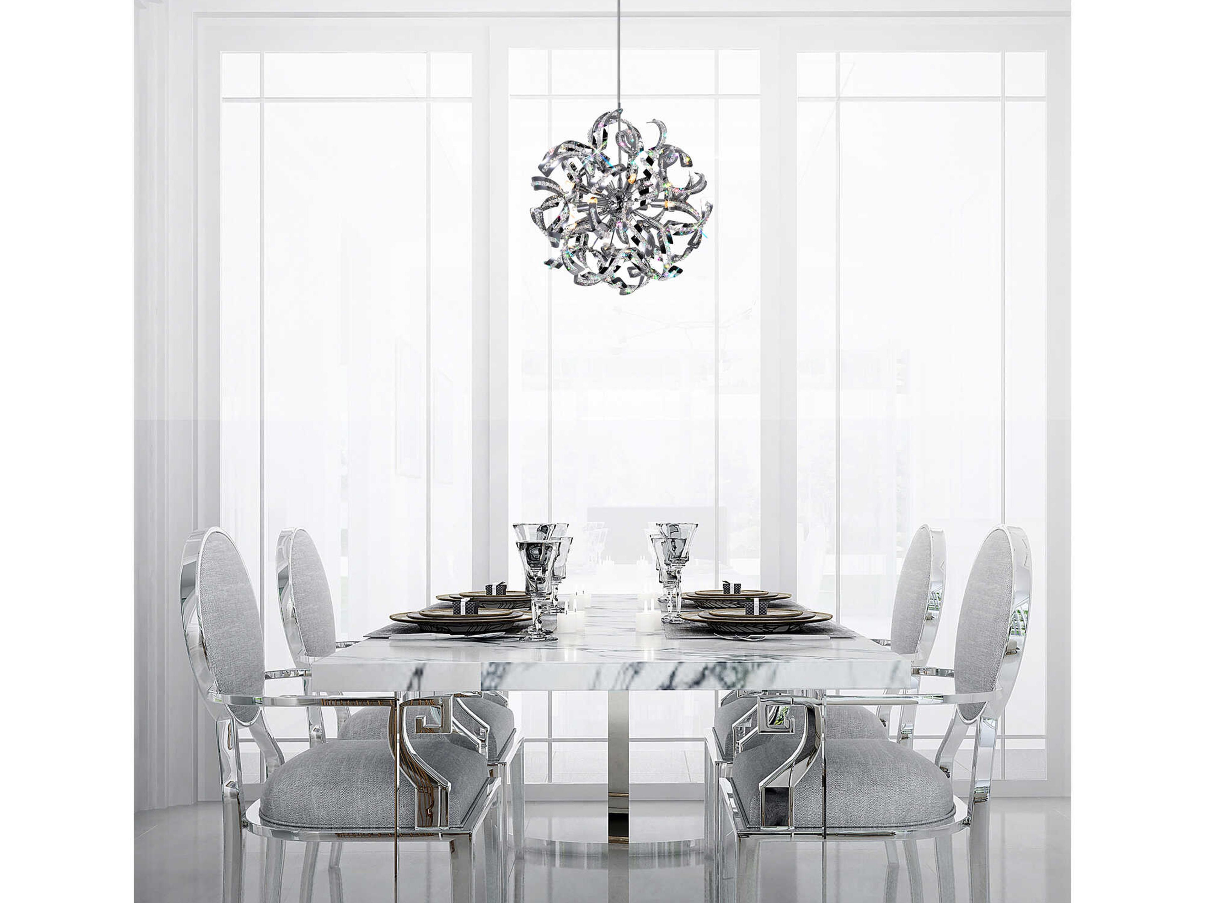 CWI Lighting Swivel 14-Light Chrome Sputnik Chandelier