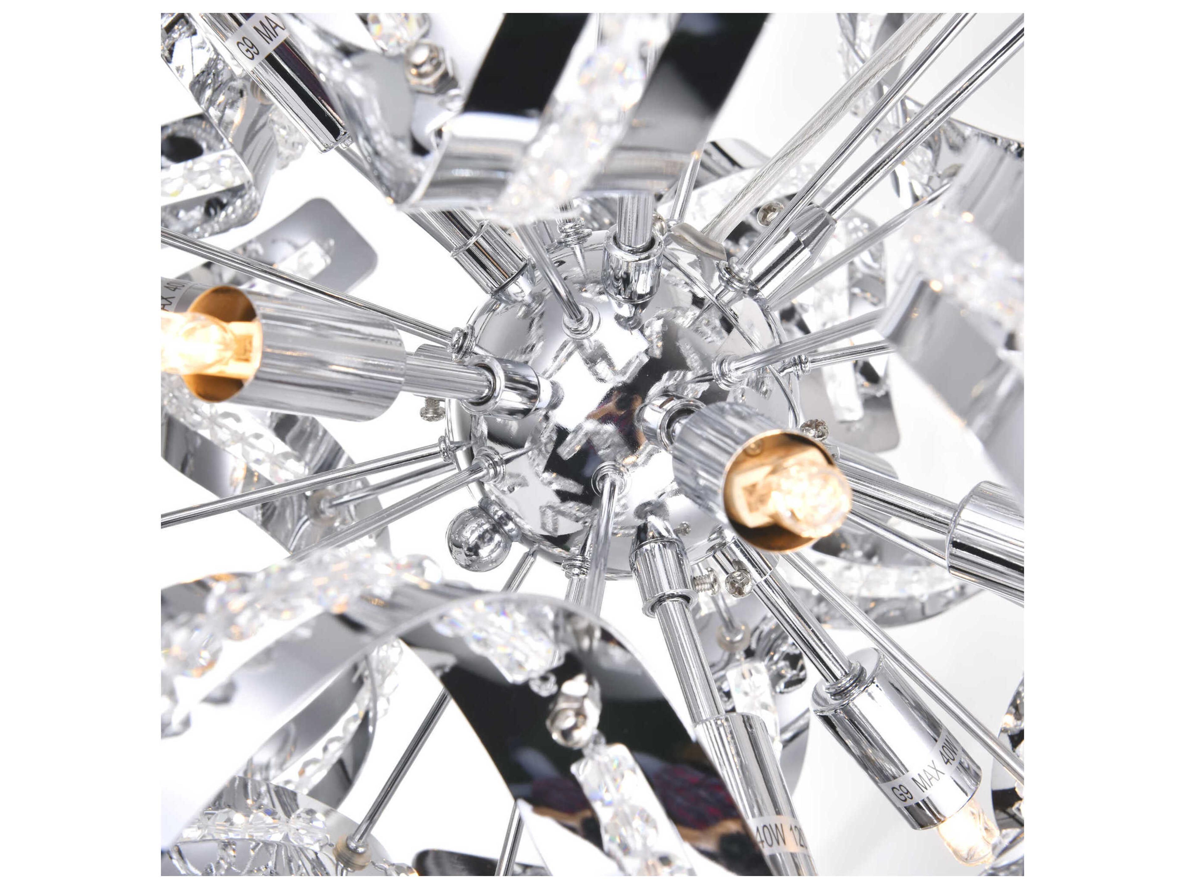 CWI Lighting Swivel 18-Light Chrome Sputnik Chandelier