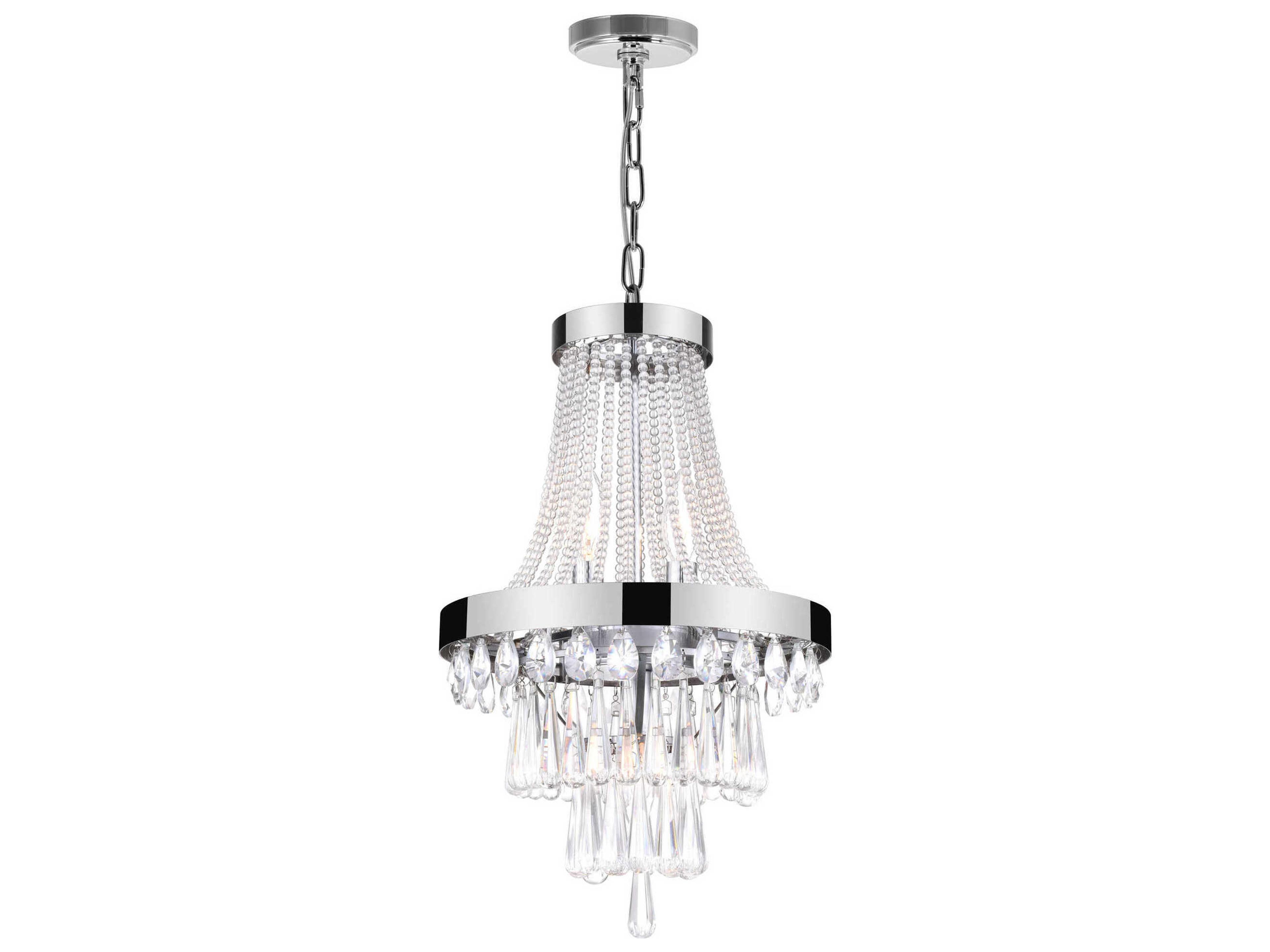 Vast 3-Light Chrome Empire Chandelier