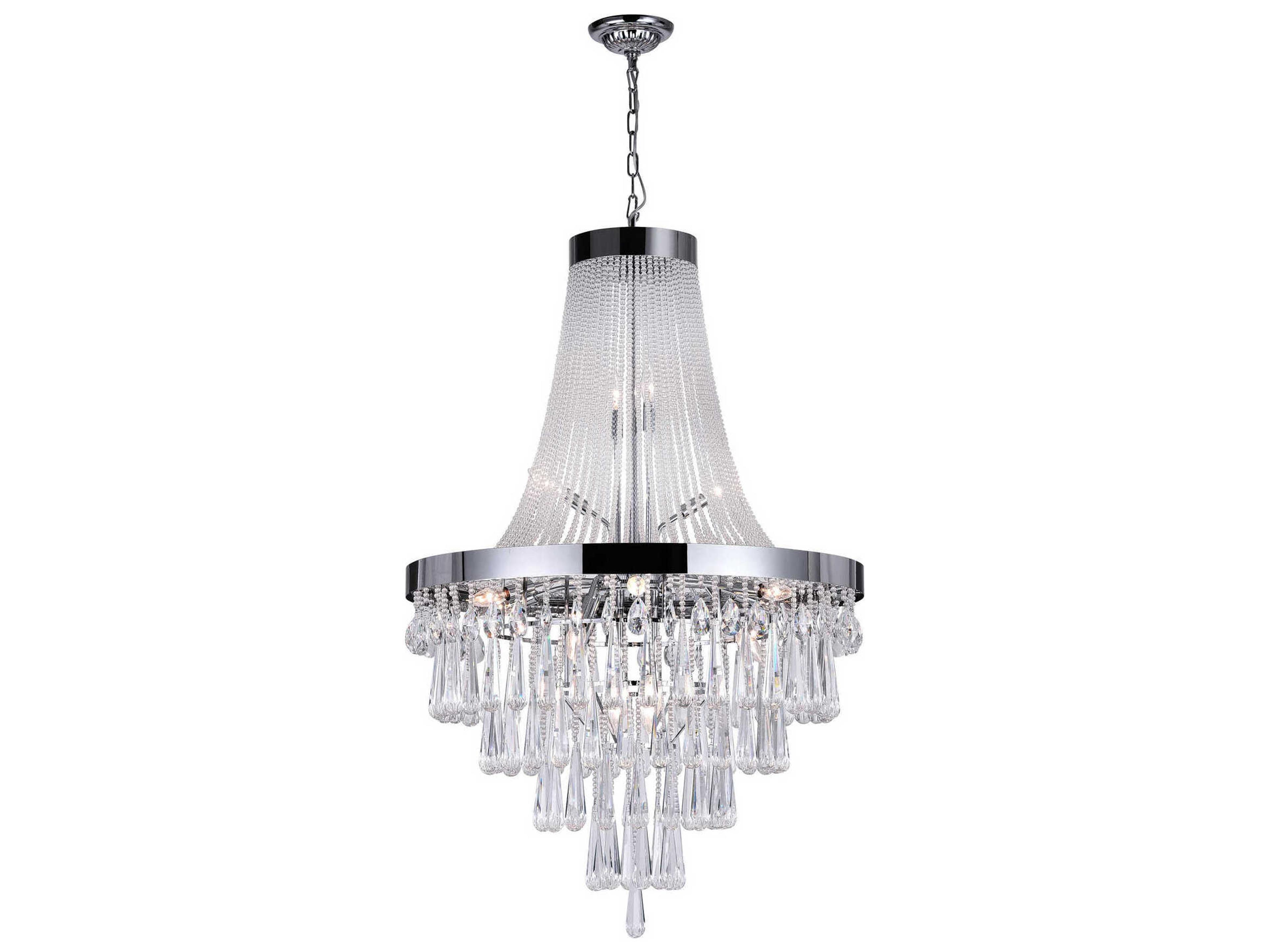 Vast 17-Light Chrome Empire Chandelier