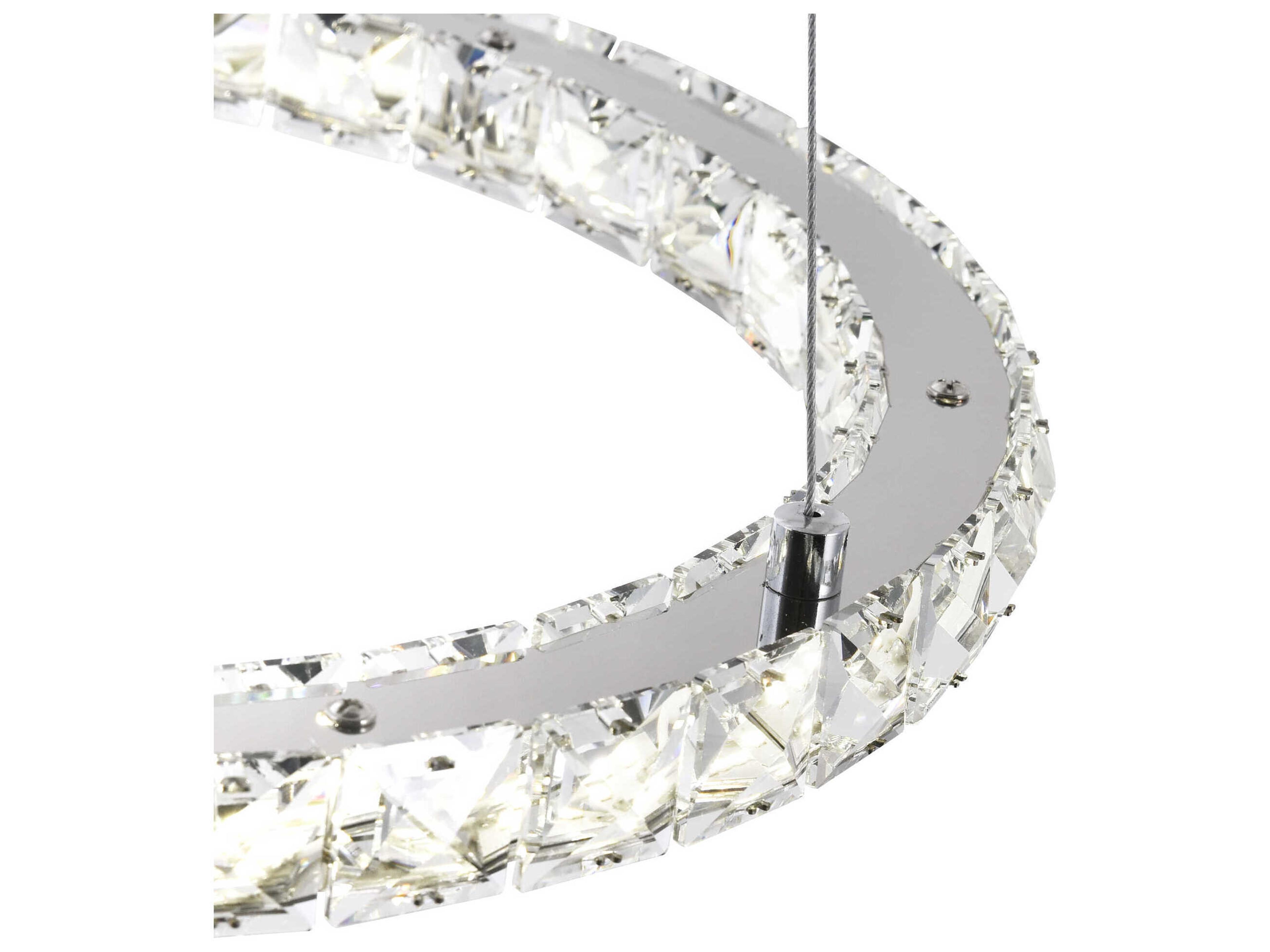 CWI Lighting Ring Stainless Steel Round Tiered Pendant