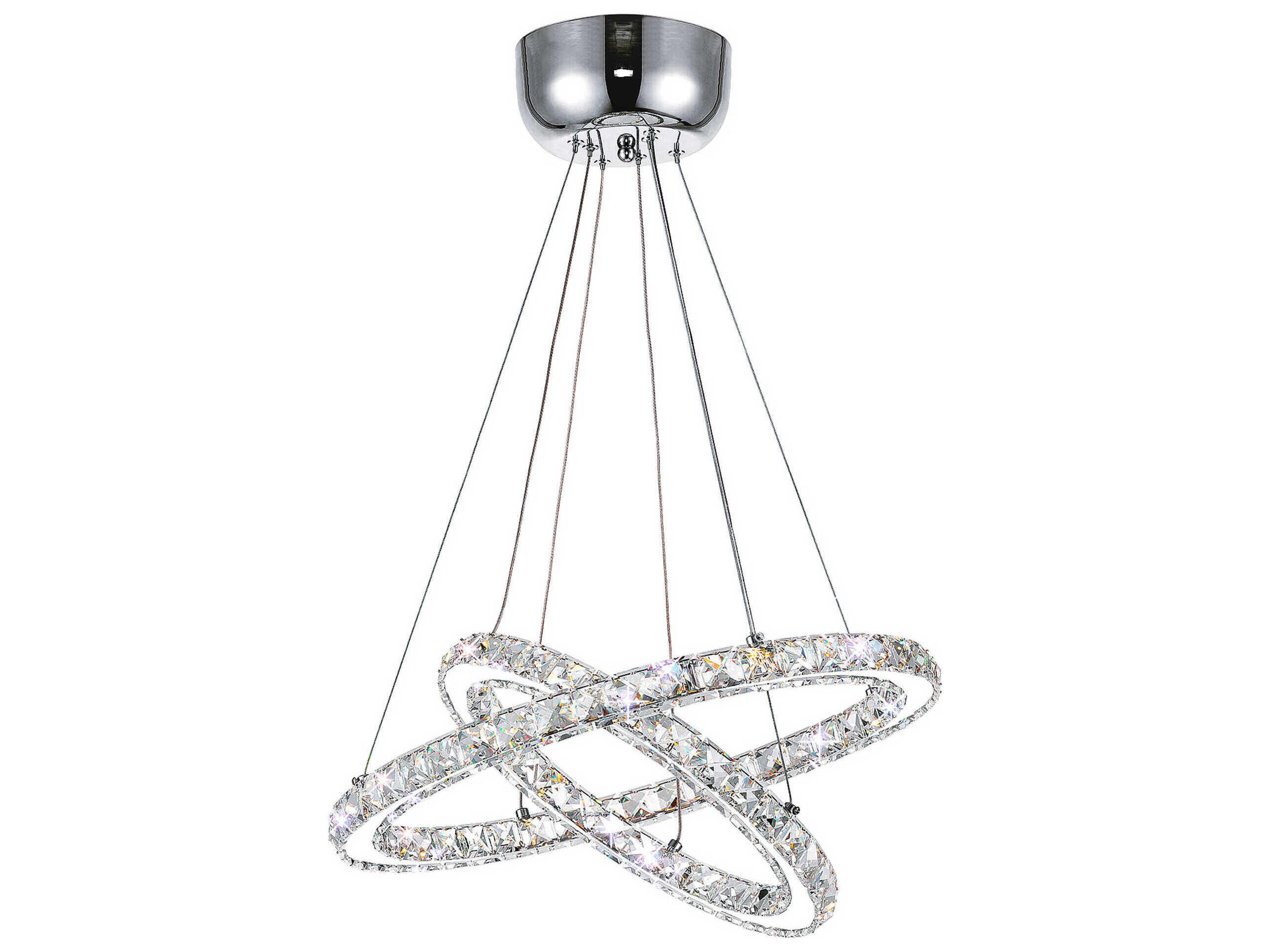 Ring 2-Light LED Pendant a Modern Crystal Chandelier