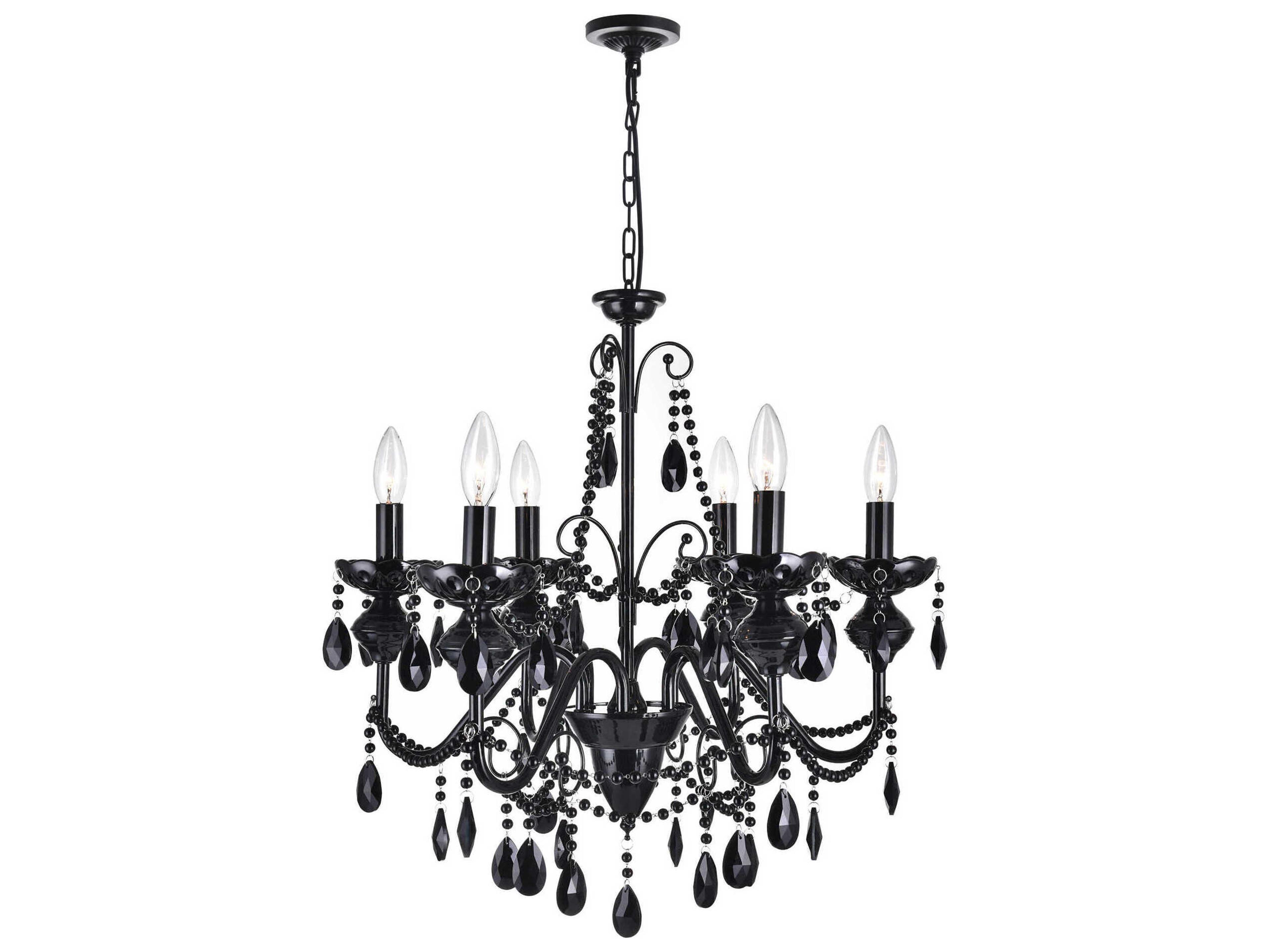 Keen 6-Light Black Traditional Candelabra Chandelier