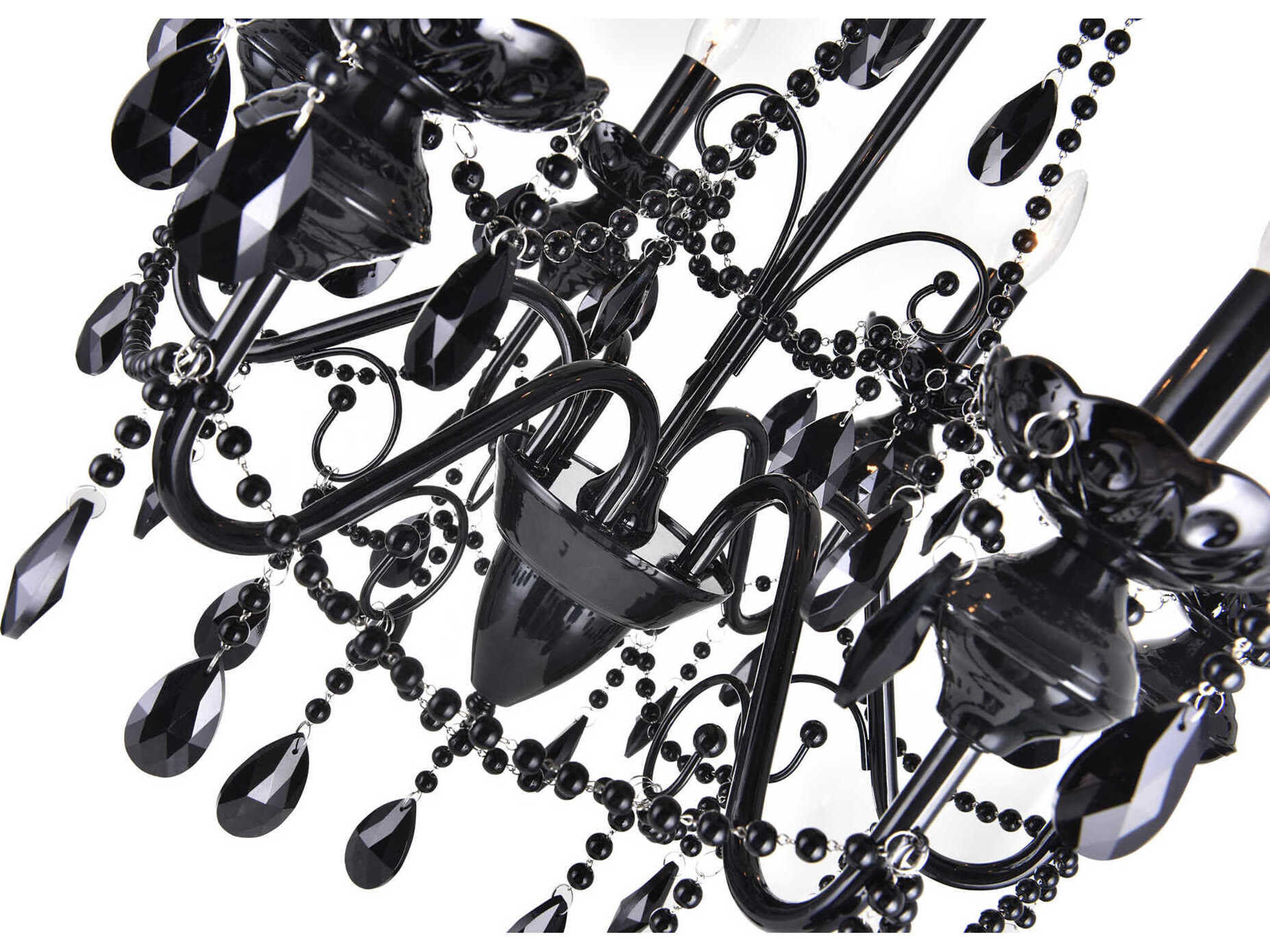 CWI Lighting Keen 6-Light Black Traditional Candelabra Chandelier