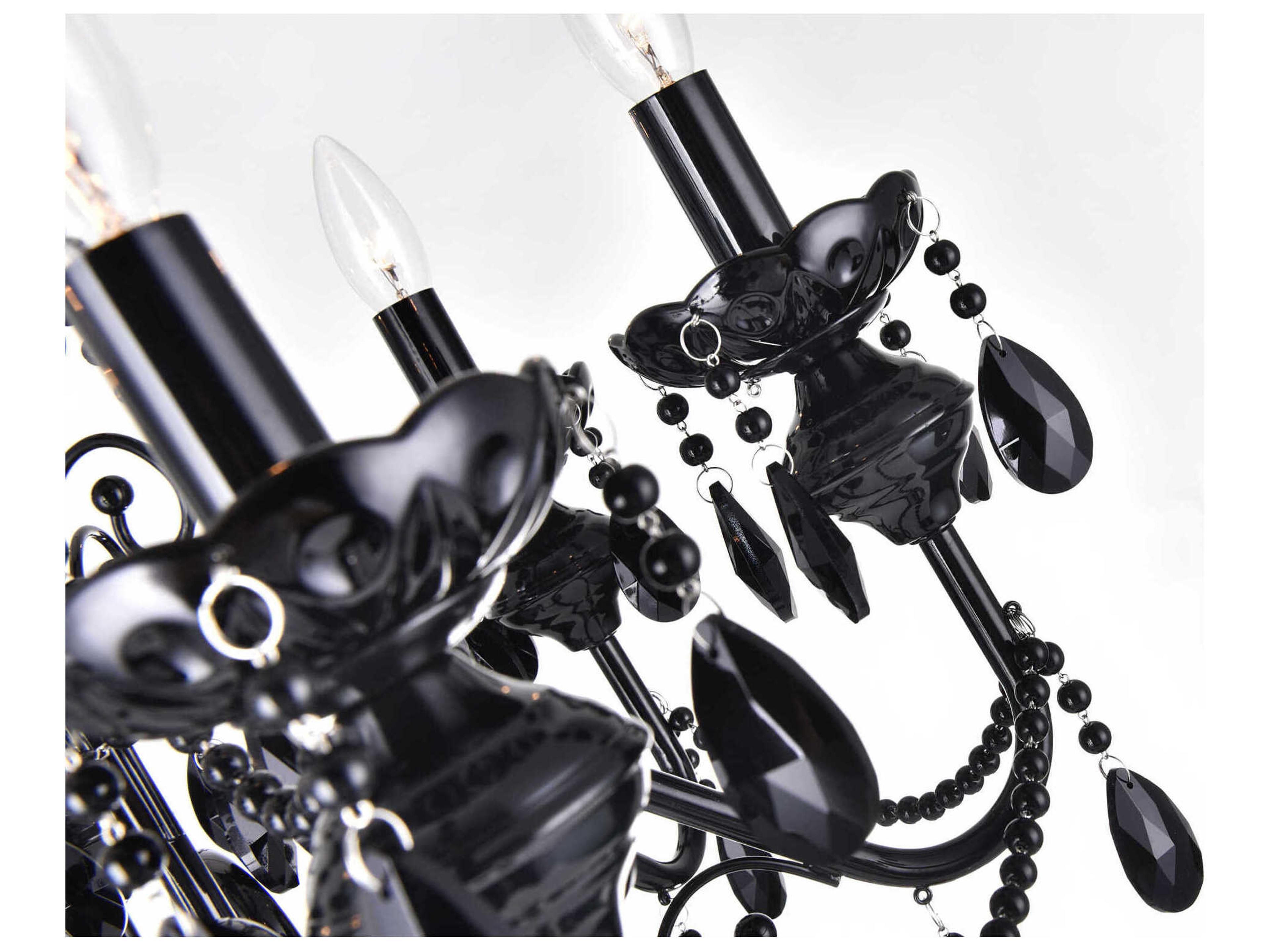 CWI Lighting Keen 6-Light Black Traditional Candelabra Chandelier