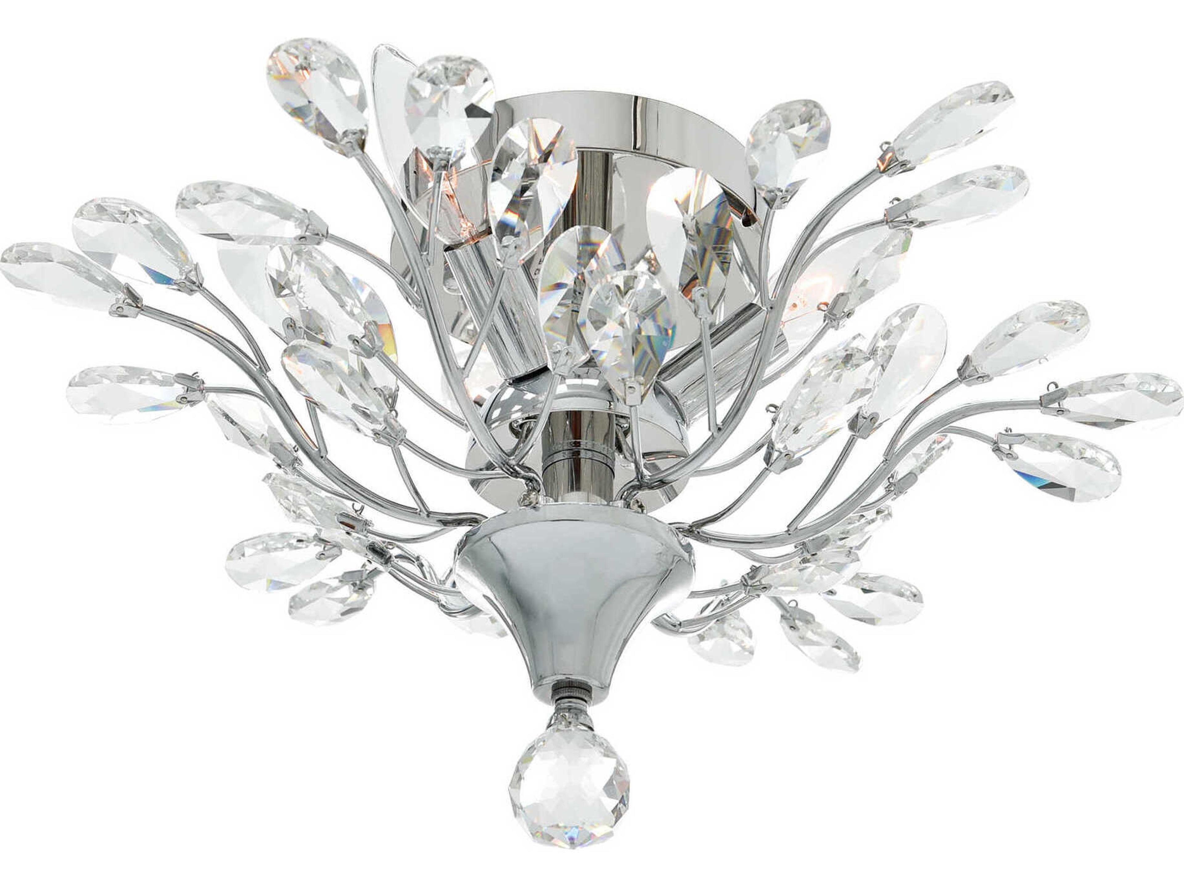 CWI Lighting Ivy 3-Light Chrome Semi Flush Mount