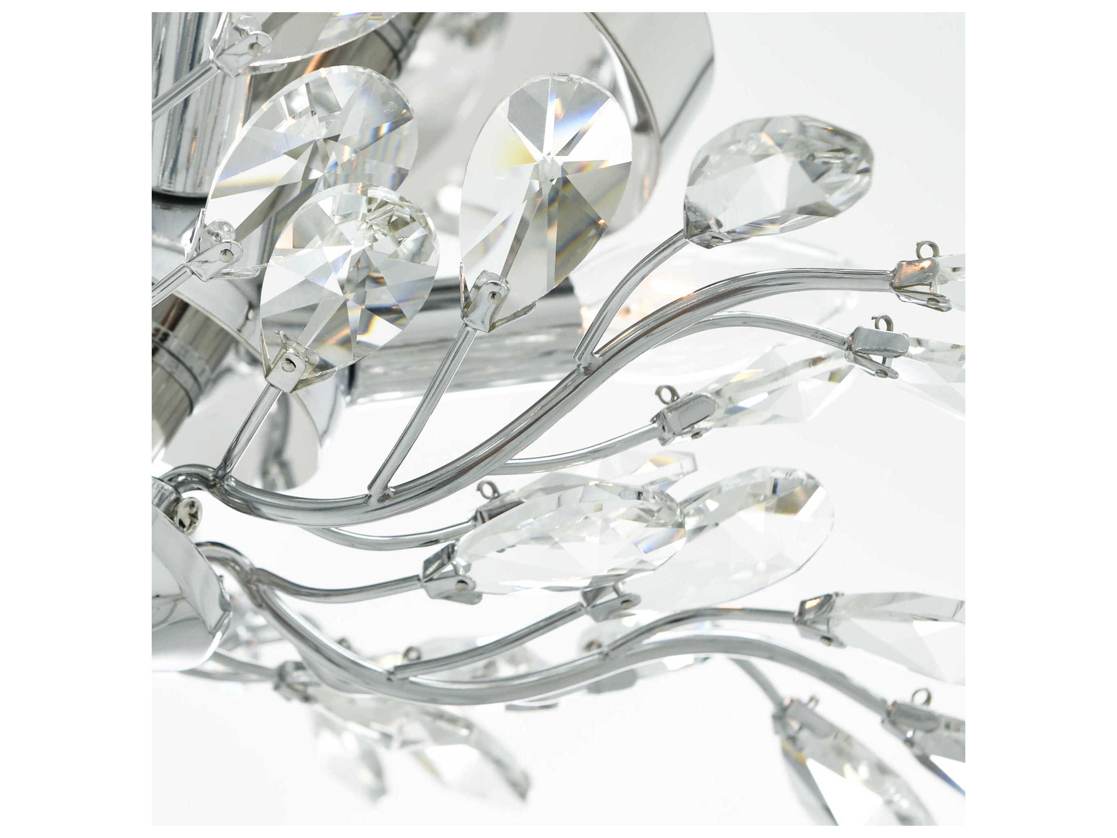 CWI Lighting Ivy 3-Light Chrome Semi Flush Mount