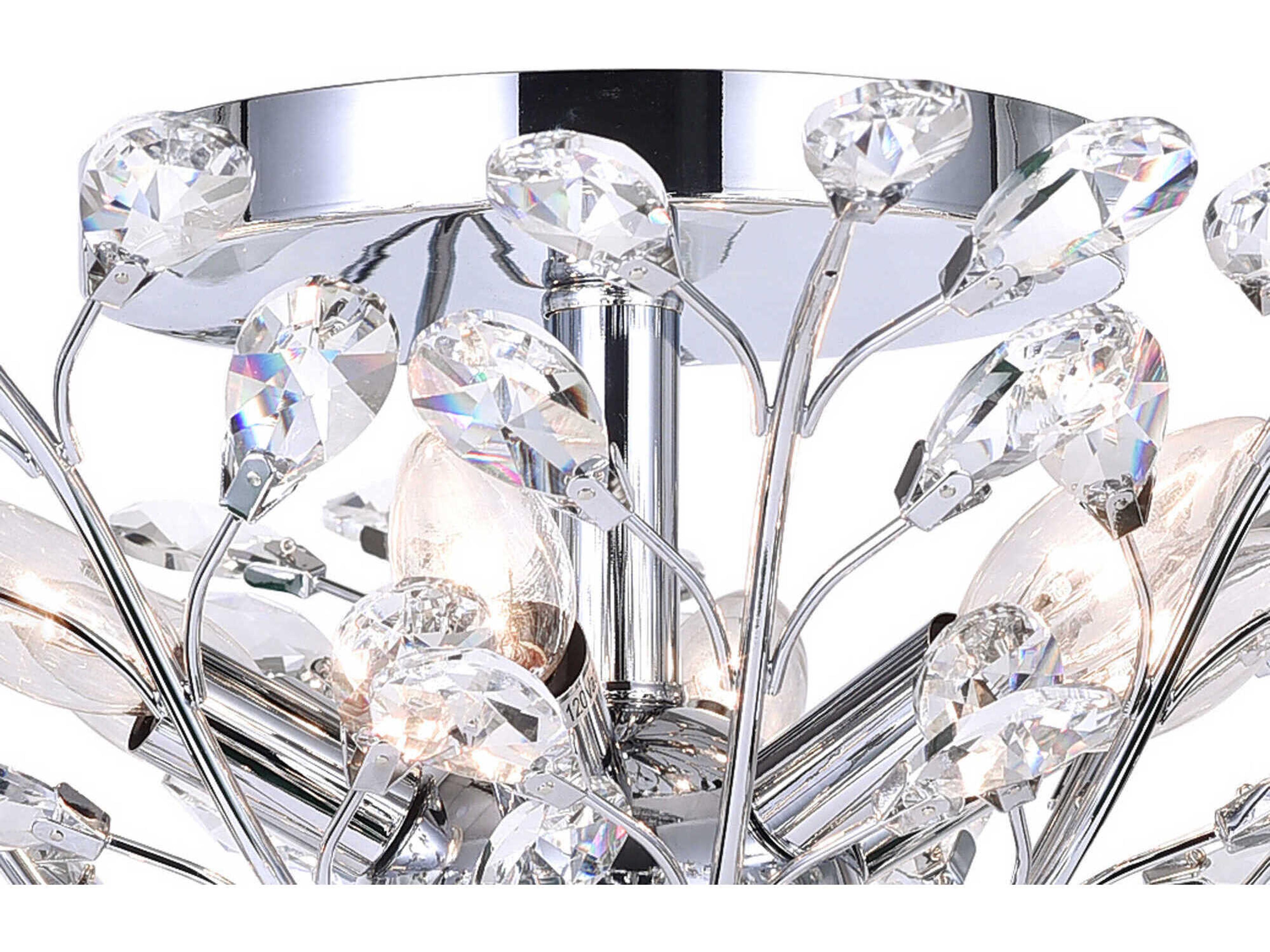 CWI Lighting Ivy 6-Light Chrome Semi Flush Mount