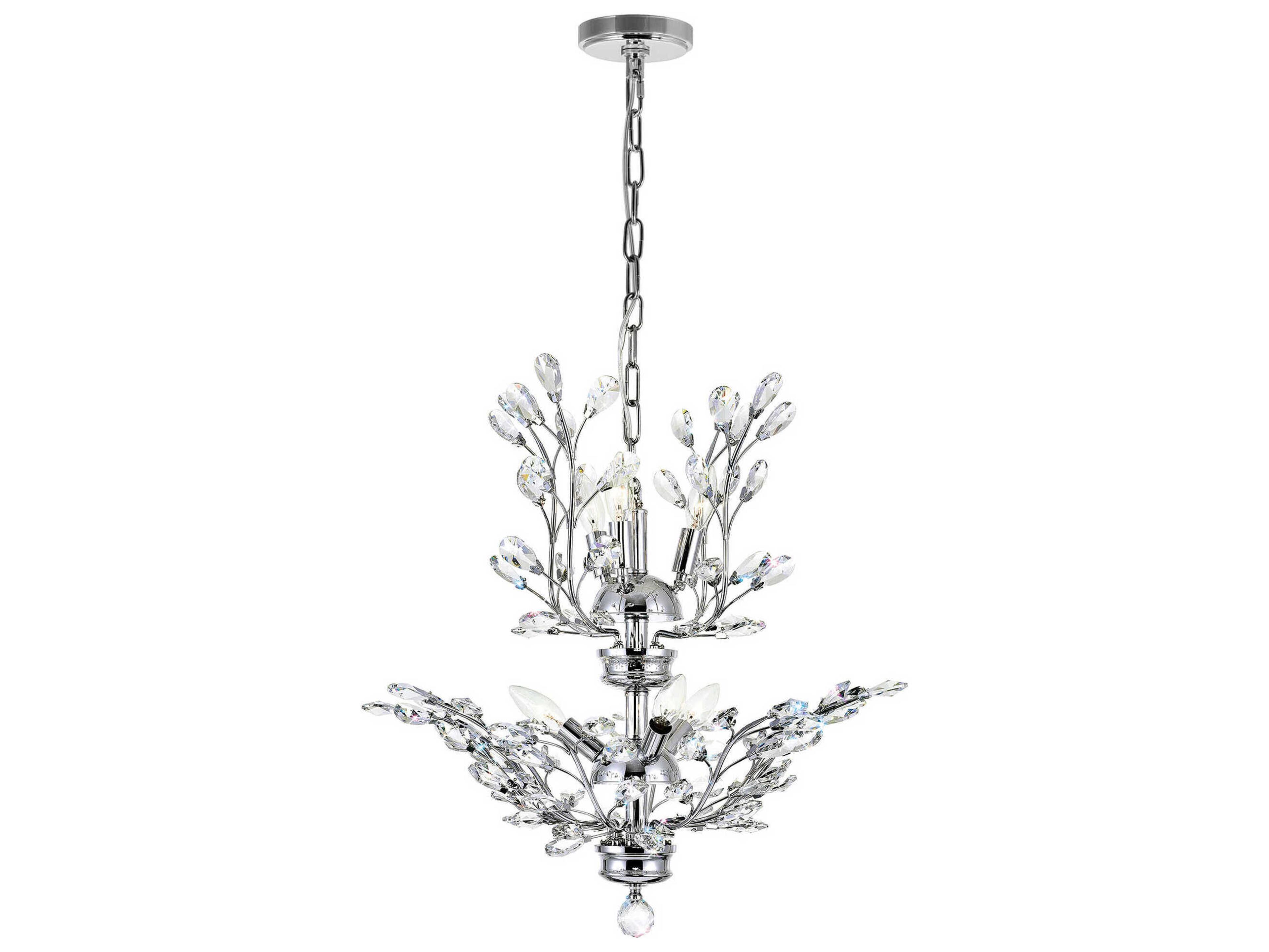 Ivy 6-Light Chrome Tiered Chandelier