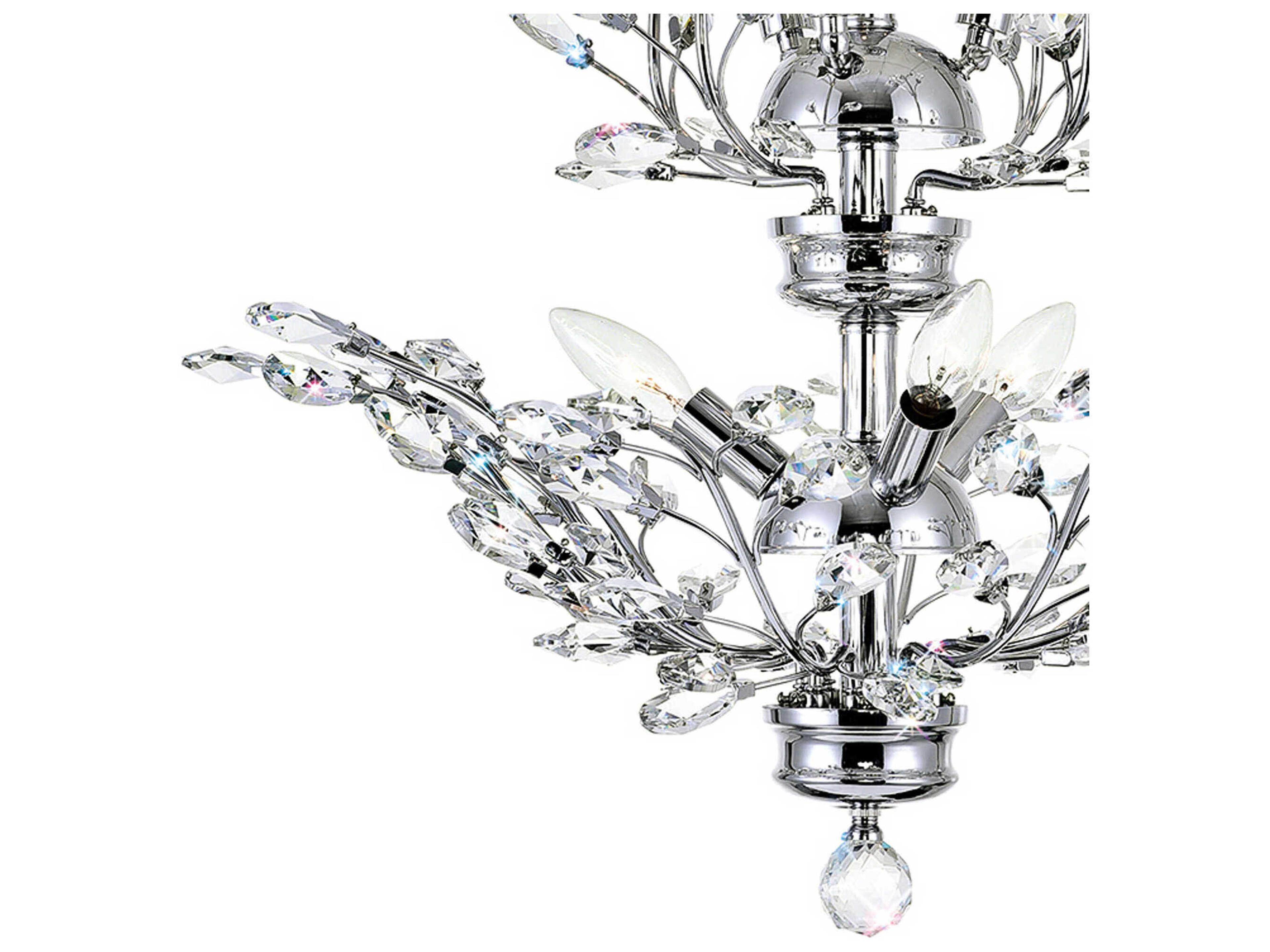 CWI Lighting Ivy 6-Light Chrome Tiered Chandelier