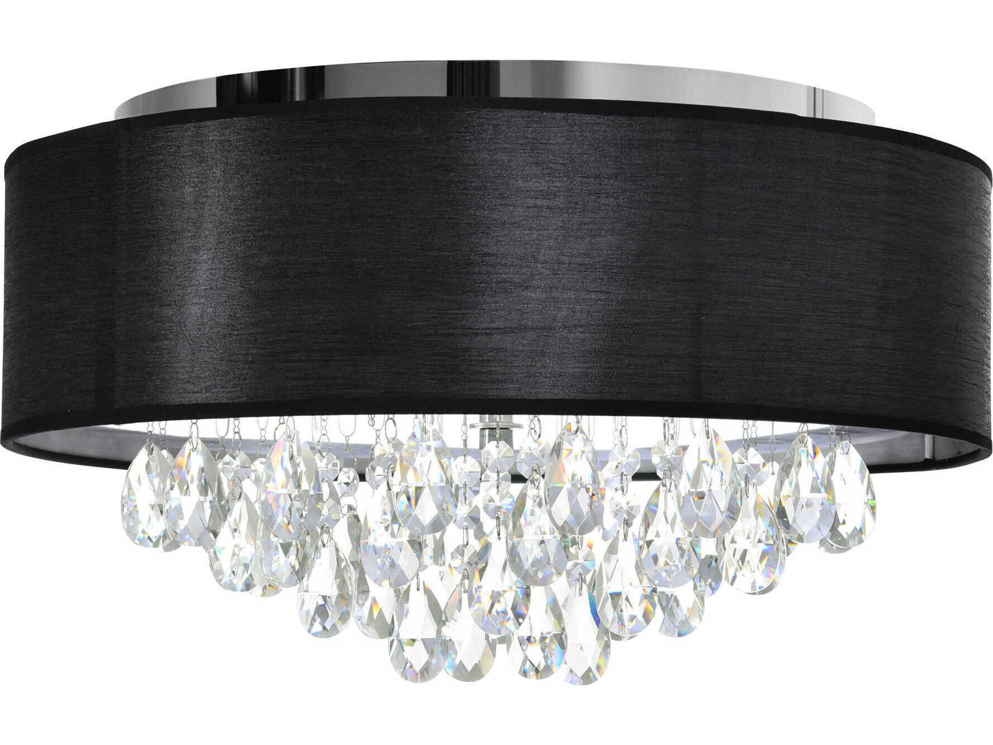 Dash 4-Light Chrome Black Round Flush Mount
