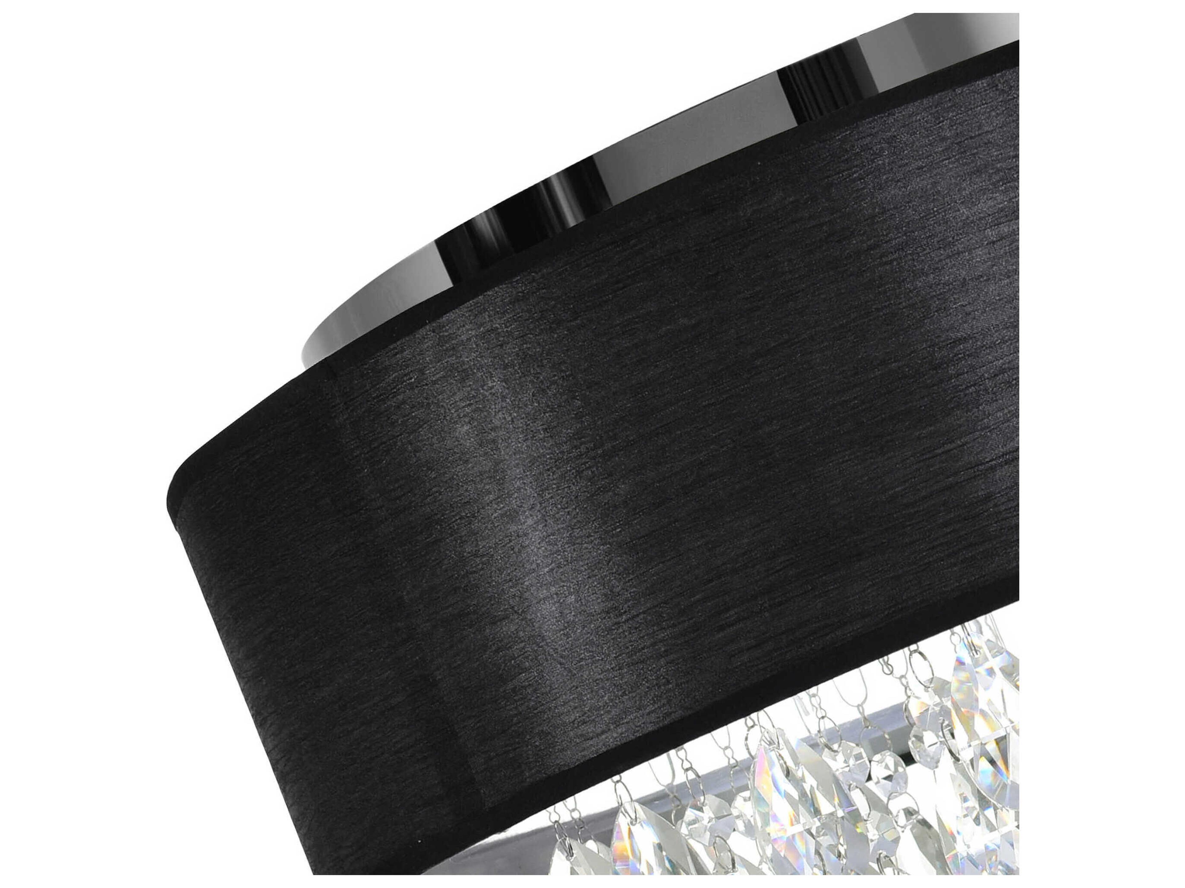 CWI Lighting Dash 4-Light Chrome Black Round Flush Mount