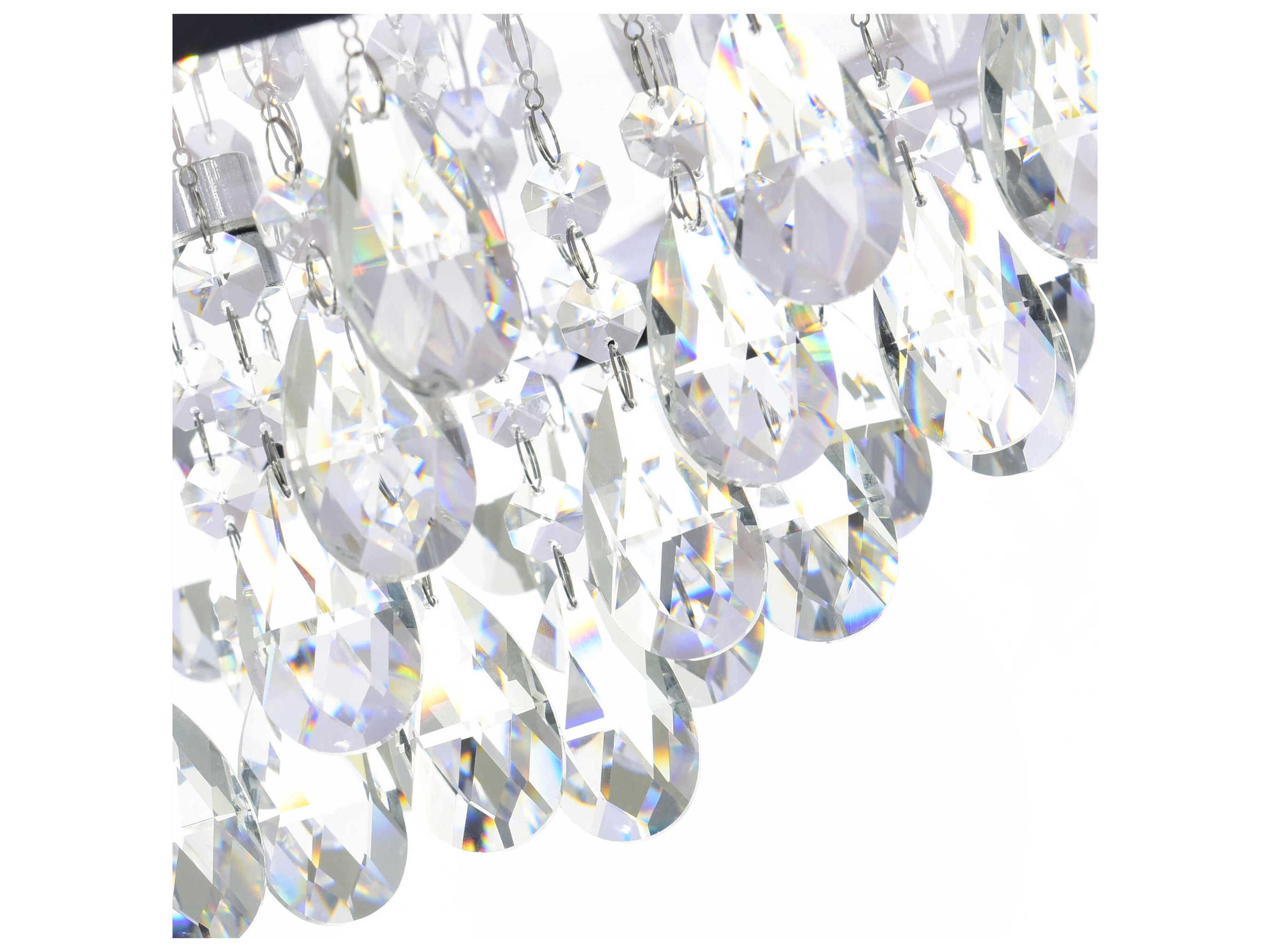 CWI Lighting Dash 4-Light Chrome Black Round Flush Mount