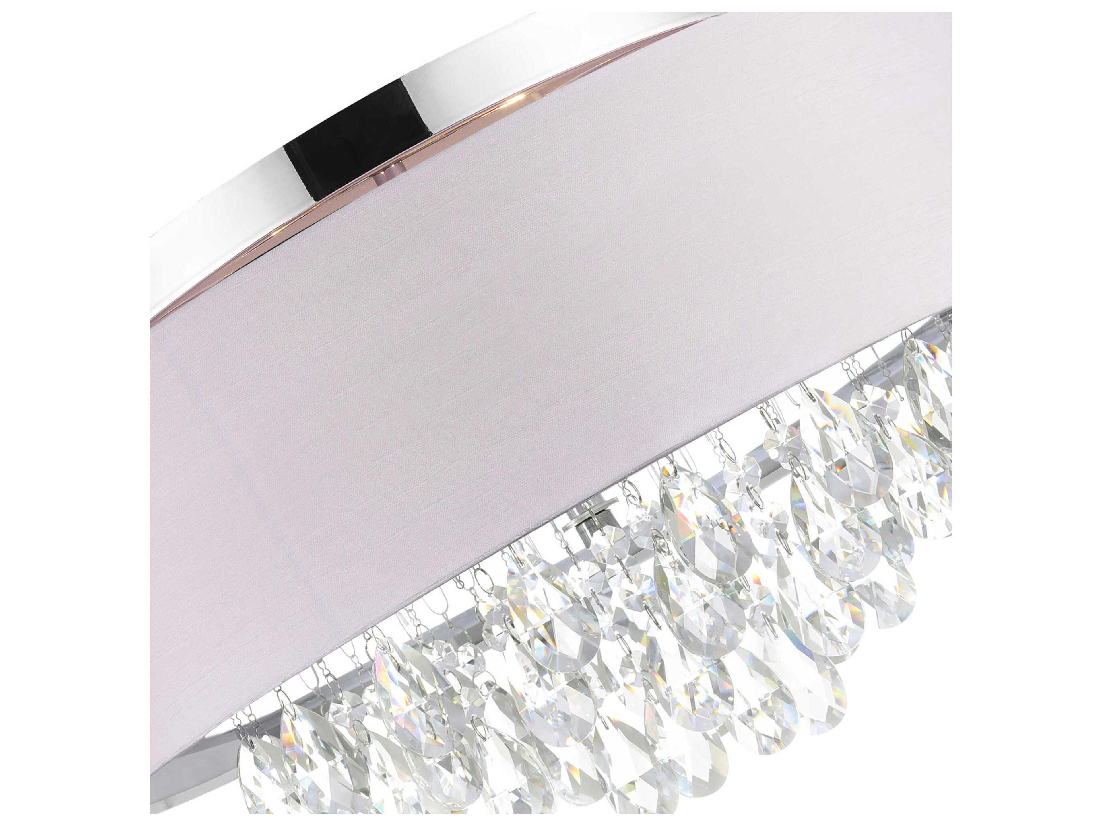 CWI Lighting Dash 4-Light Chrome Off White Round Flush Mount