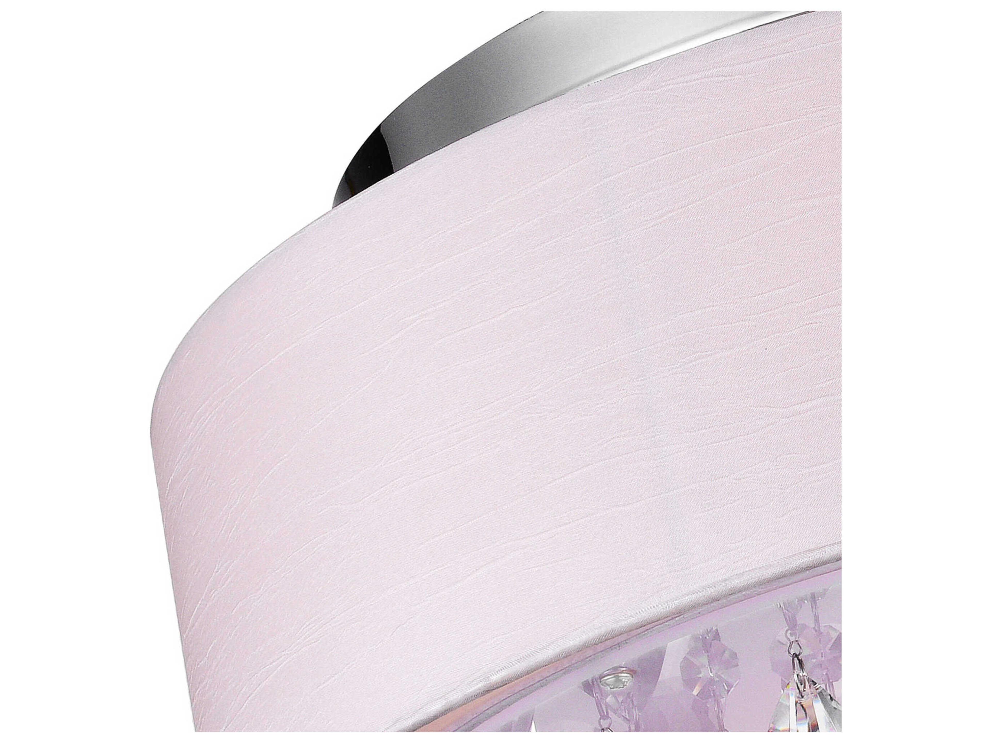 CWI Lighting Dash 4-Light Chrome Off White Round Flush Mount