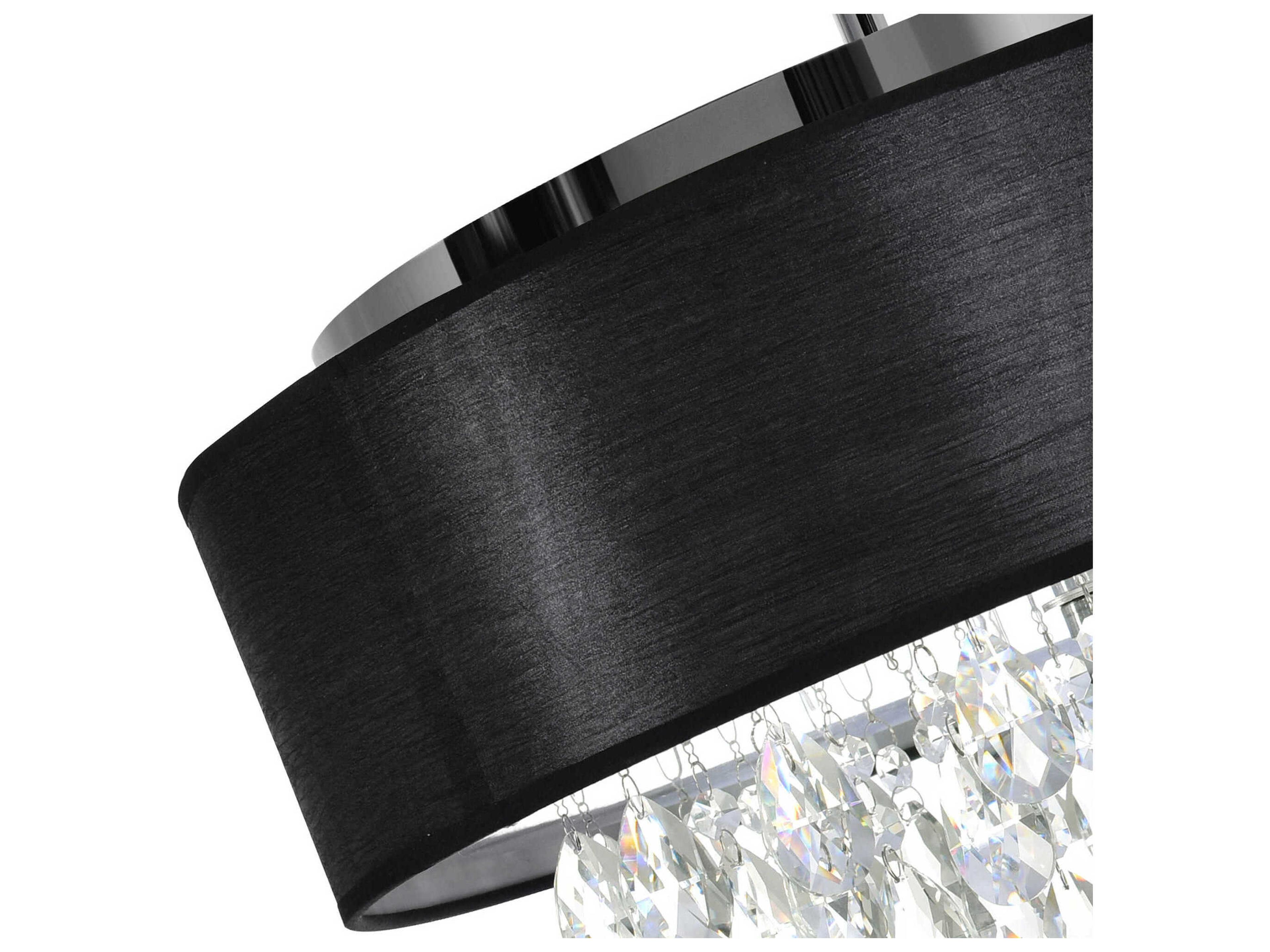 CWI Lighting Dash 4-Light Chrome Black Drum Pendant