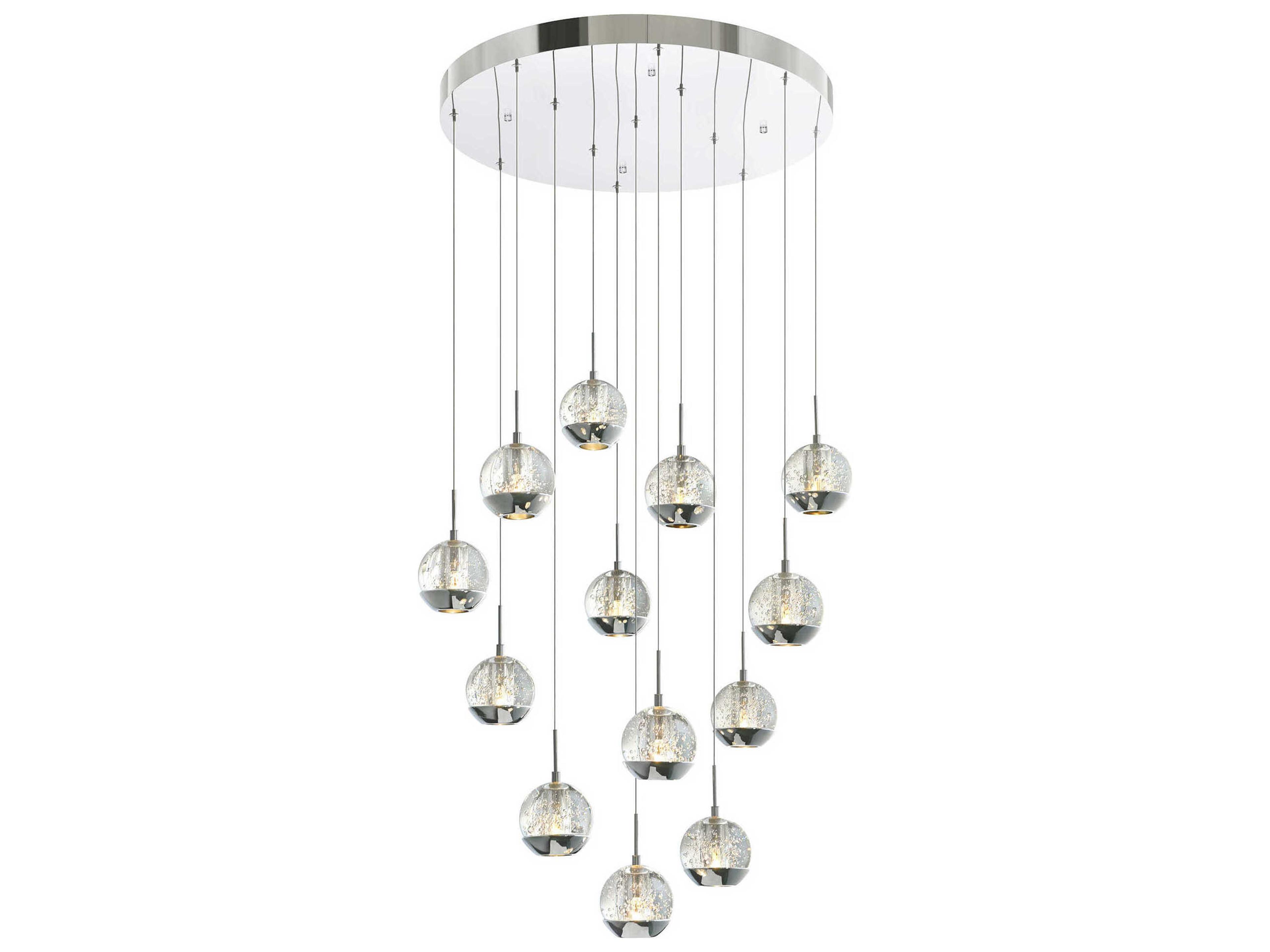 Perrier 13-Light Chrome Globe Pendant