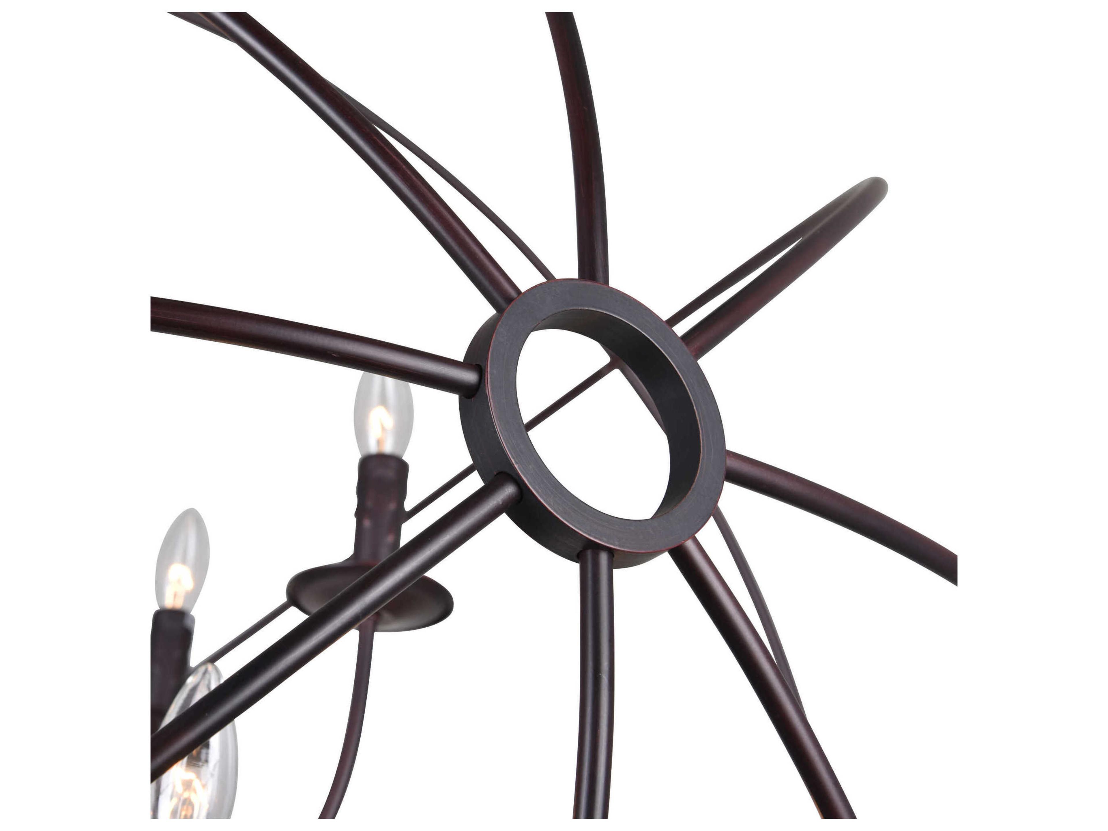 CWI Lighting Arza 6-Light Brown Candelabra Globe Chandelier