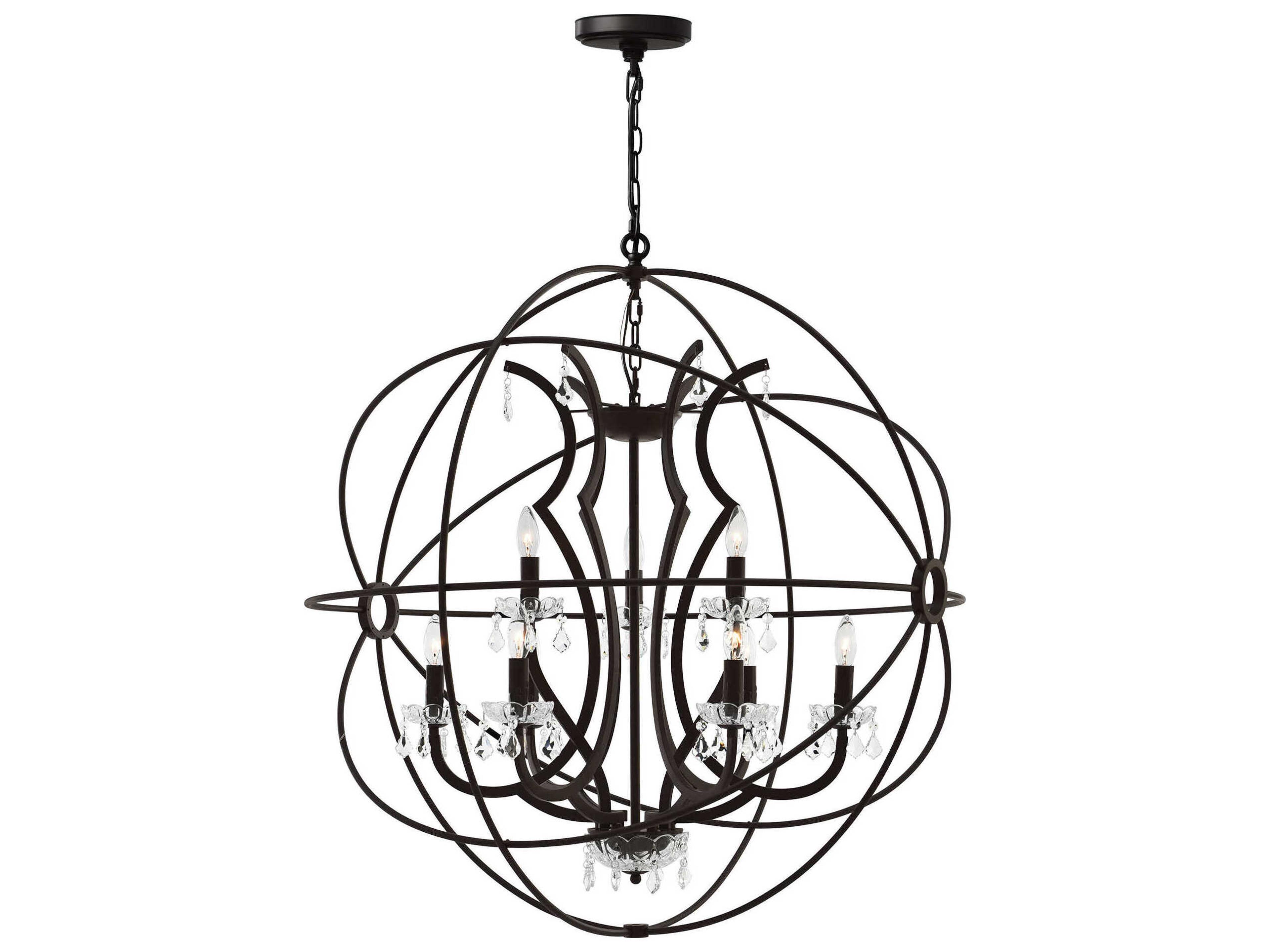 Campechia 9-Light Brown Candelabra Globe Chandelier