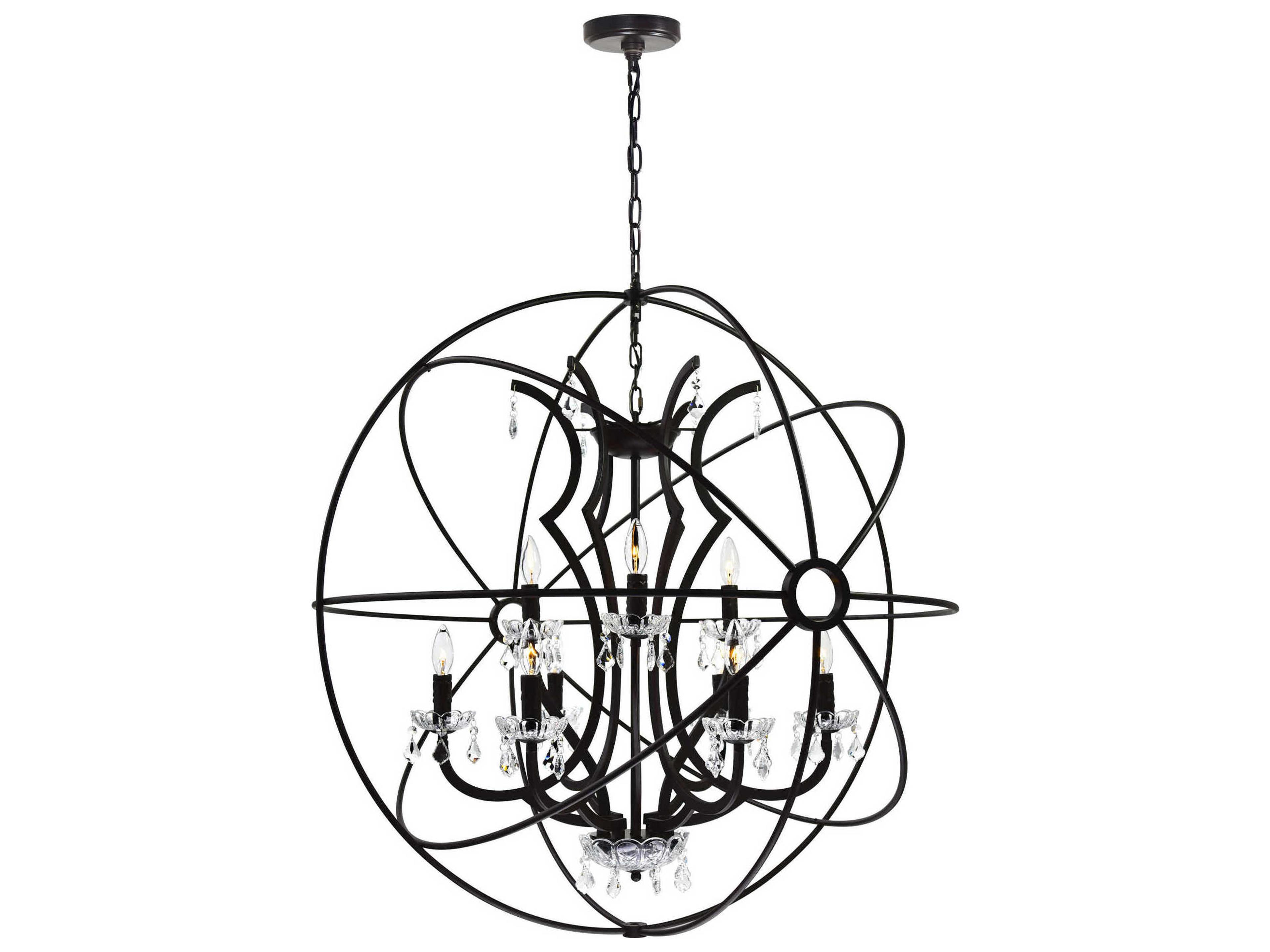 Campechia 12-Light Brown Candelabra Globe Chandelier