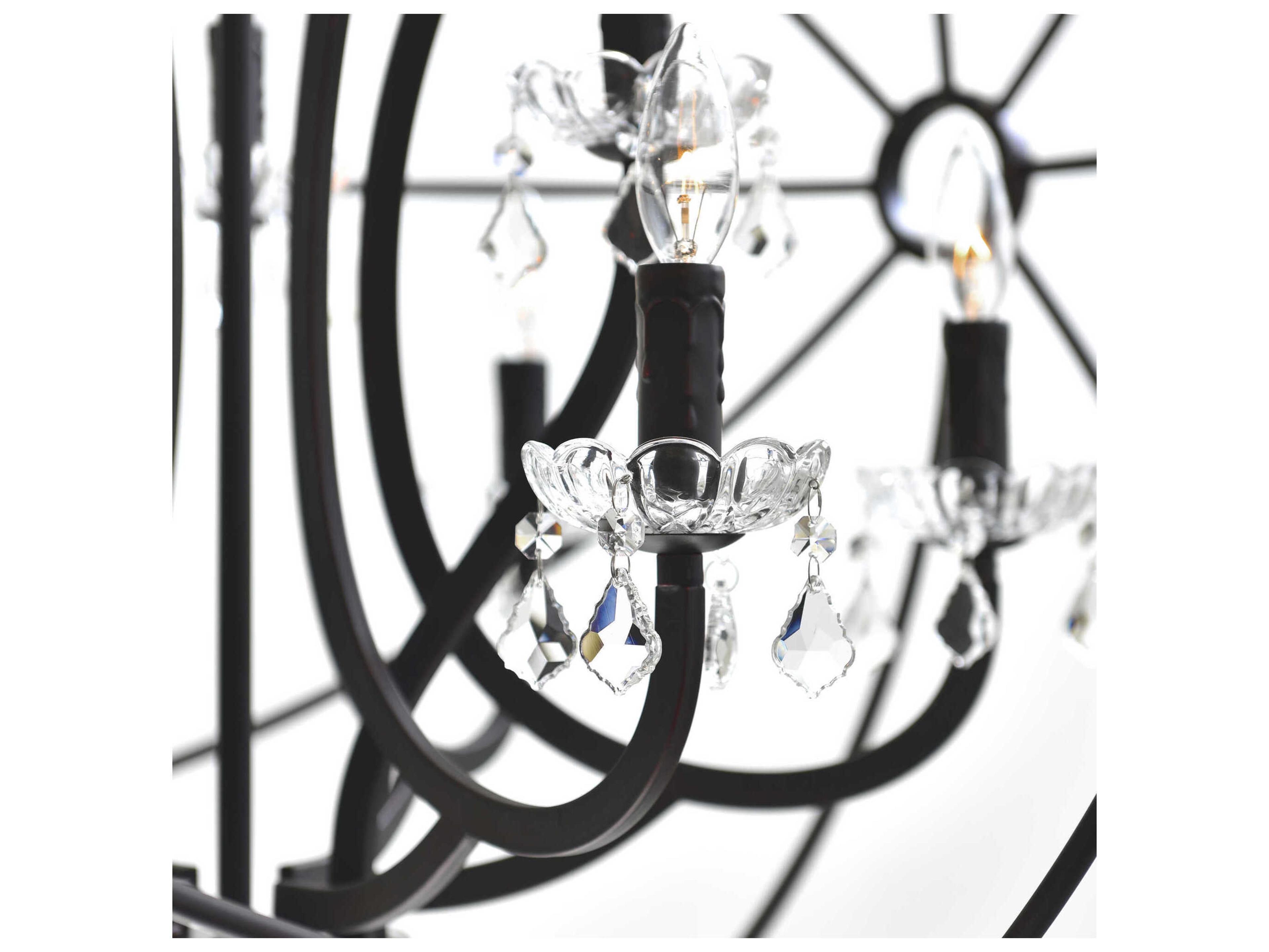 CWI Lighting Campechia 12-Light Brown Candelabra Globe Chandelier