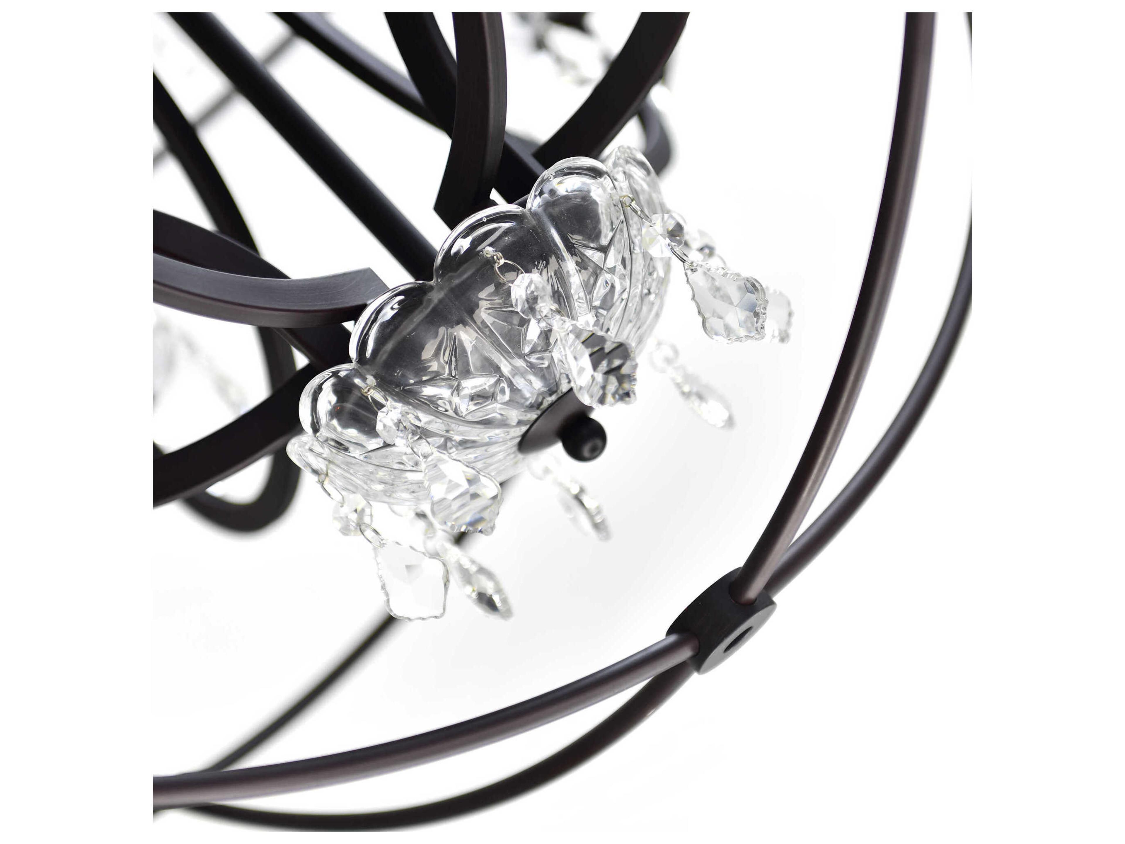 CWI Lighting Campechia 12-Light Brown Candelabra Globe Chandelier