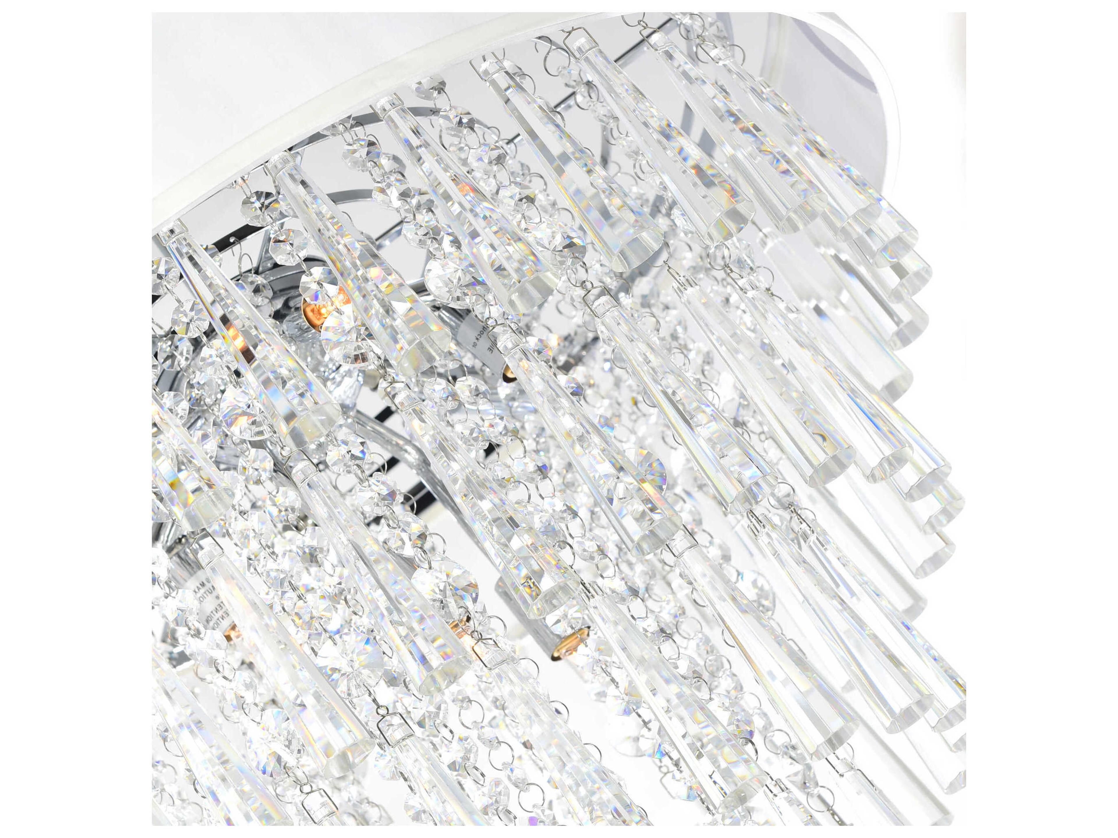 CWI Lighting Franca 8-Light Off White Flush Mount