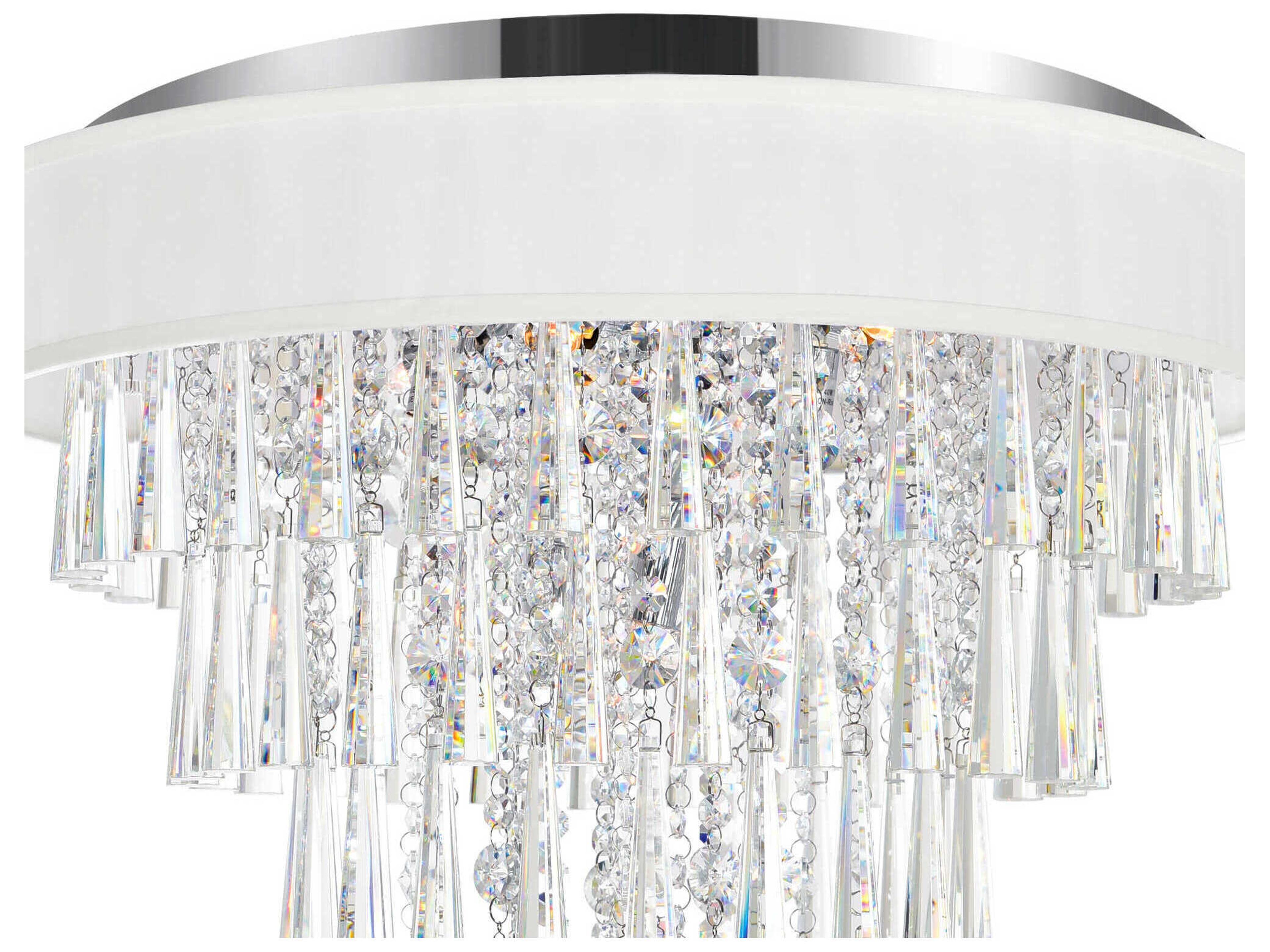 CWI Lighting Franca 8-Light Off White Flush Mount