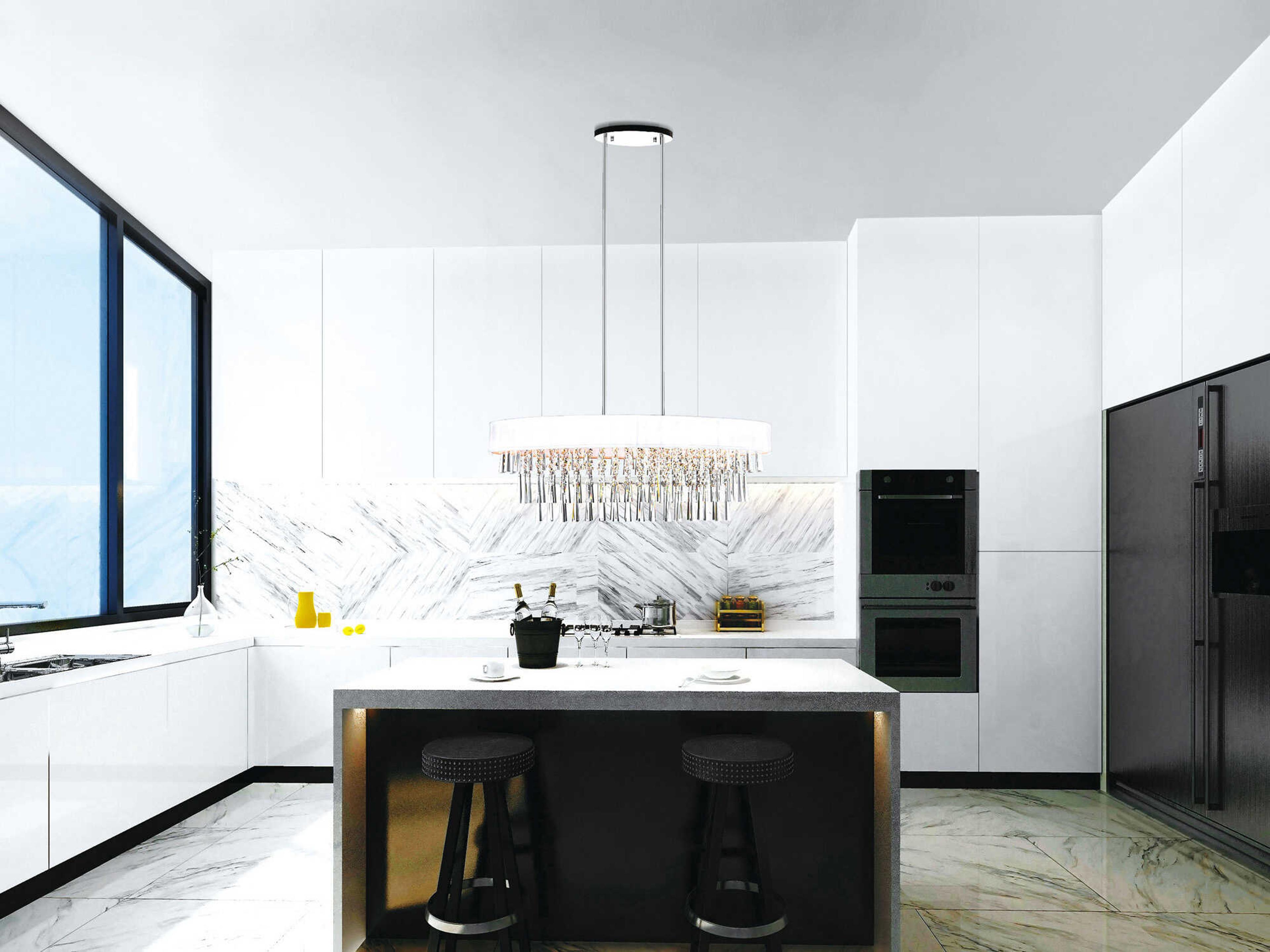 CWI Lighting Franca 8-Light Off White Island Pendant