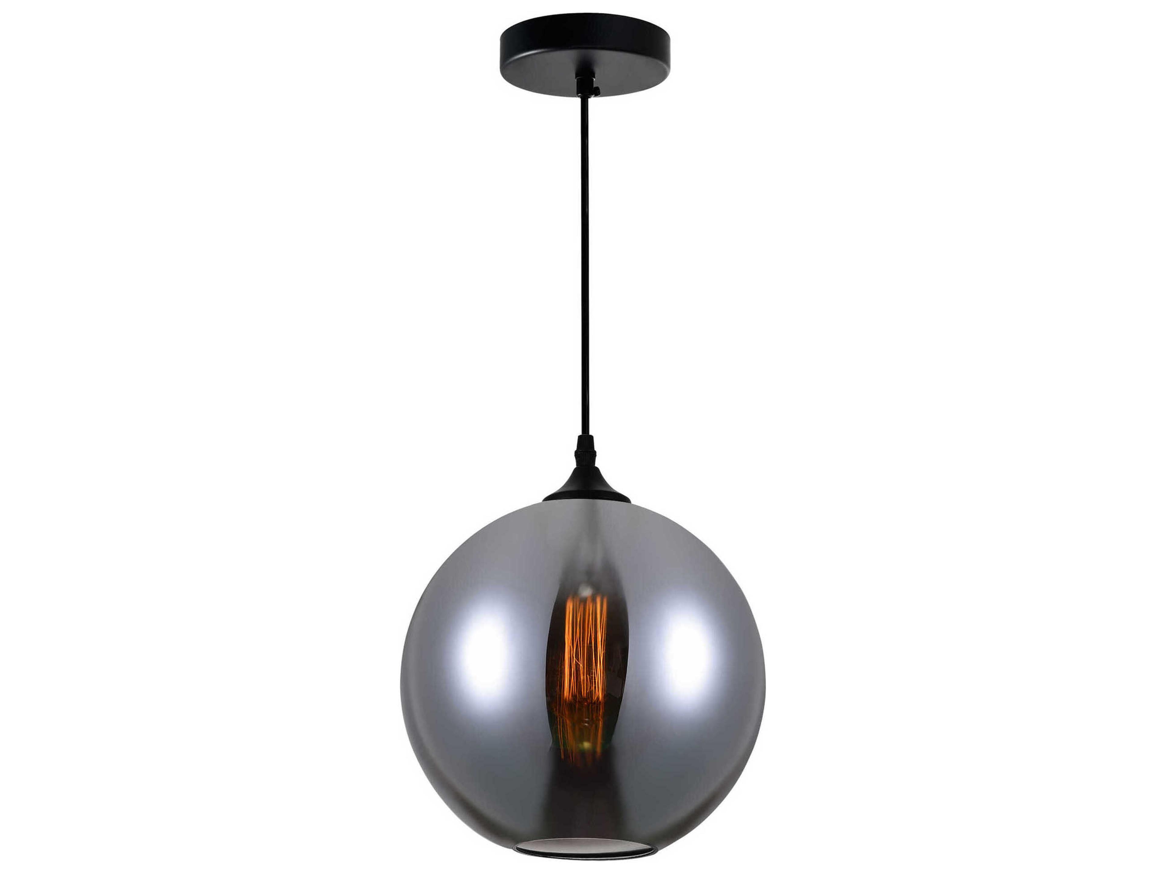 Glass Mini Pendant with Smoke Glass Shade