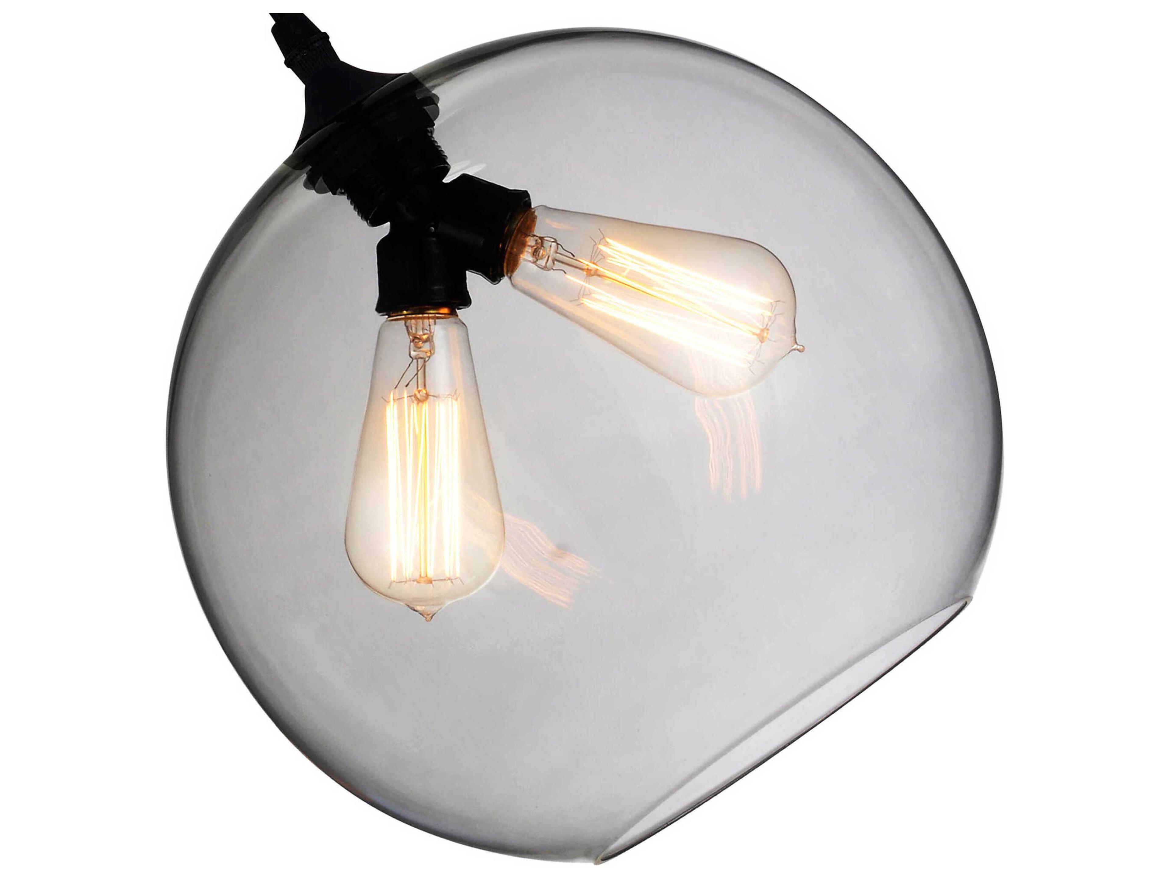 CWI Lighting Glass 2-Light Black Globe Mini Pendant