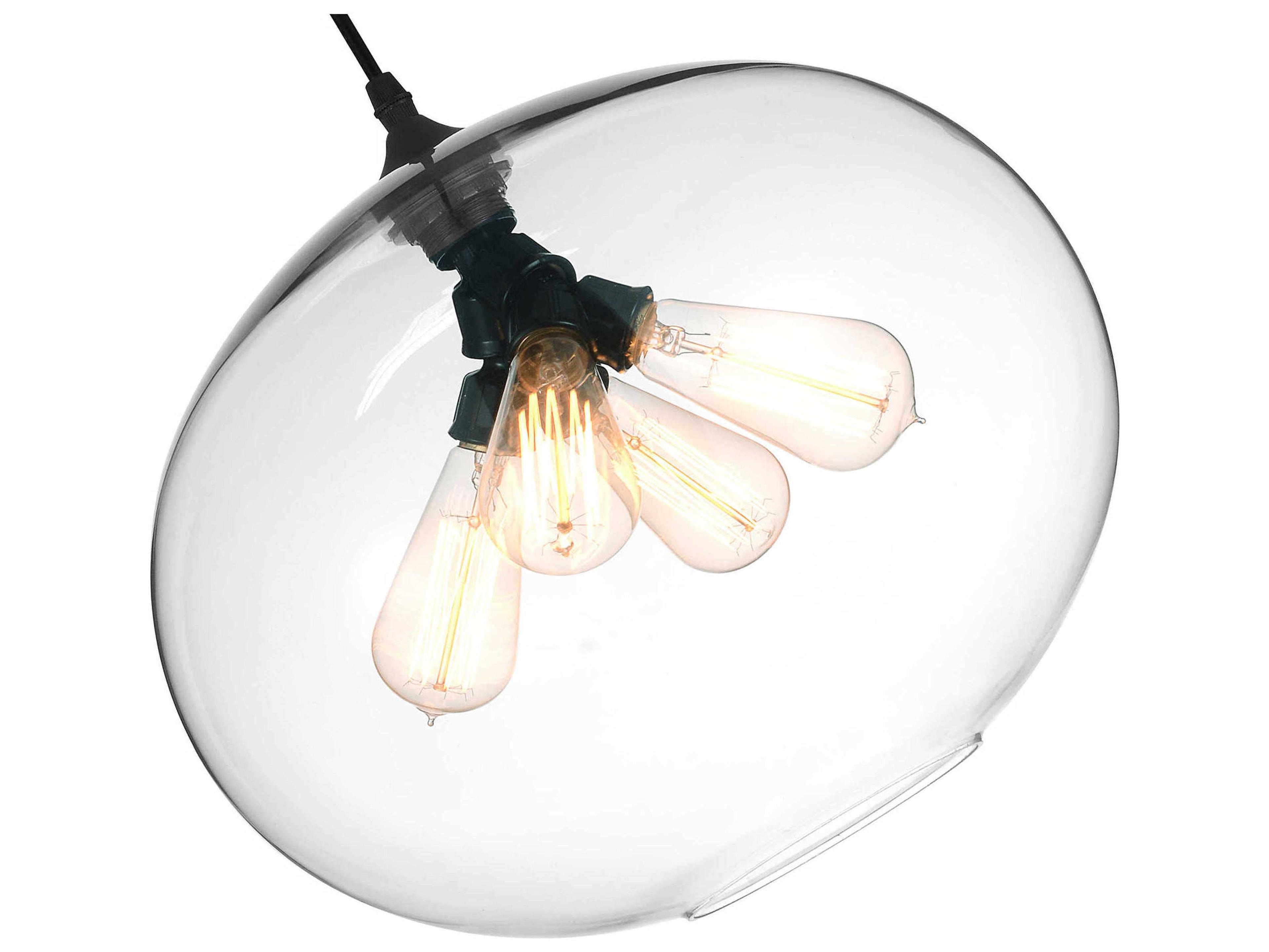 CWI Lighting Glass 4-Light Black Globe Pendant