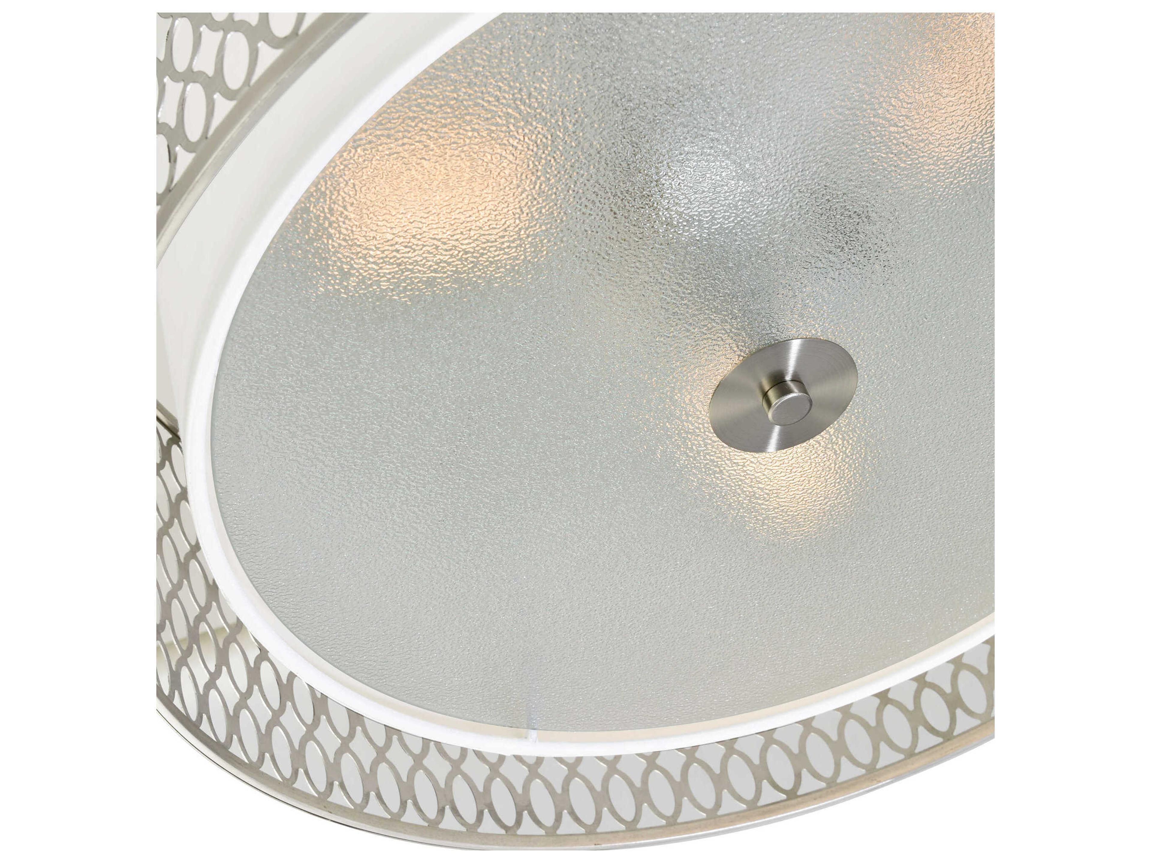 CWI Lighting Mikayla 3-Light Satin Nickel Drum Flush Mount