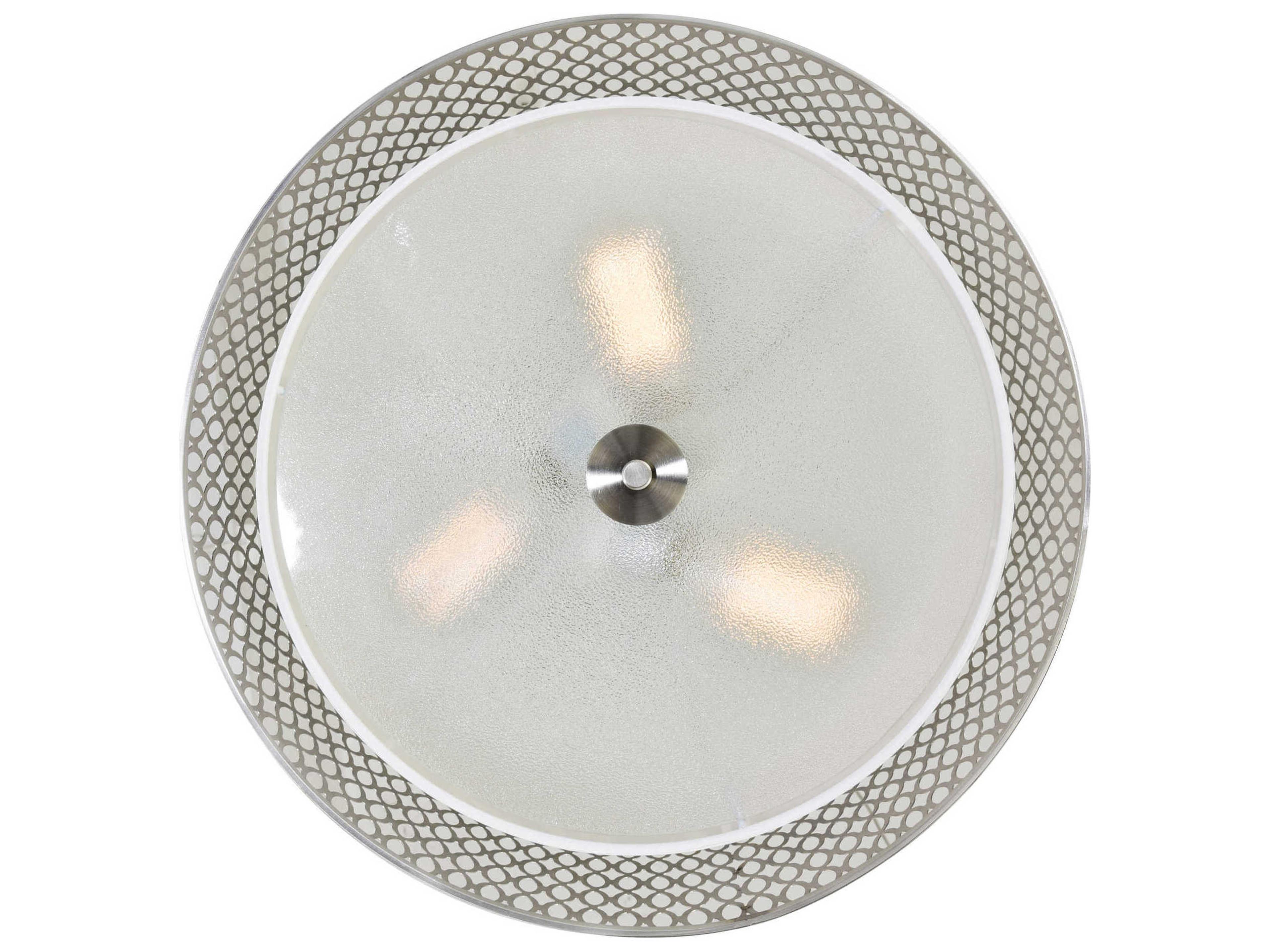CWI Lighting Mikayla 3-Light Satin Nickel Drum Flush Mount