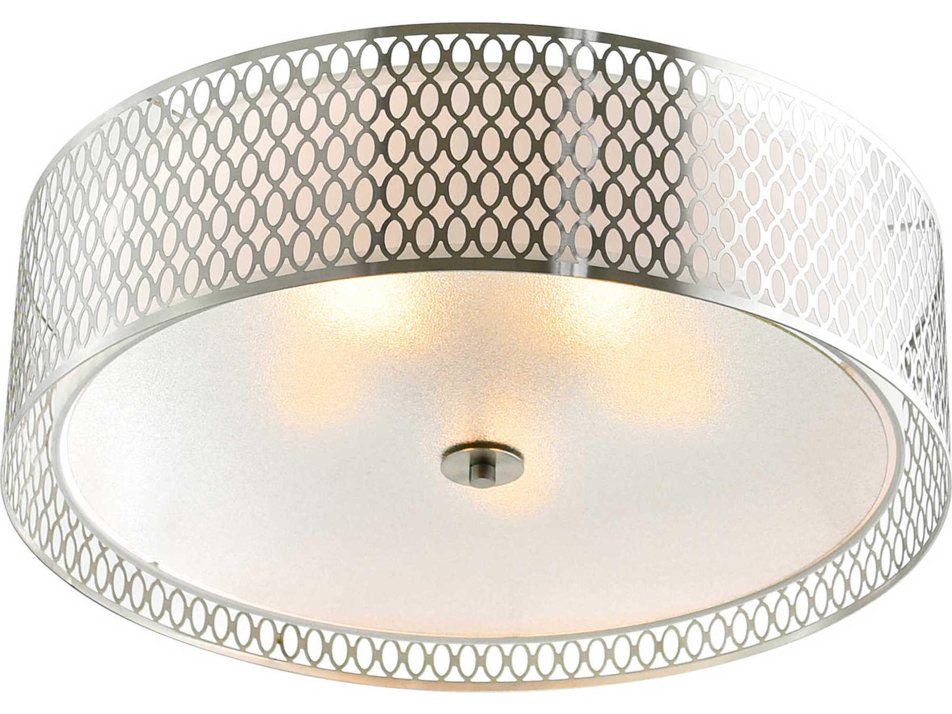 CWI Lighting Mikayla 5-Light Satin Nickel Drum Flush Mount