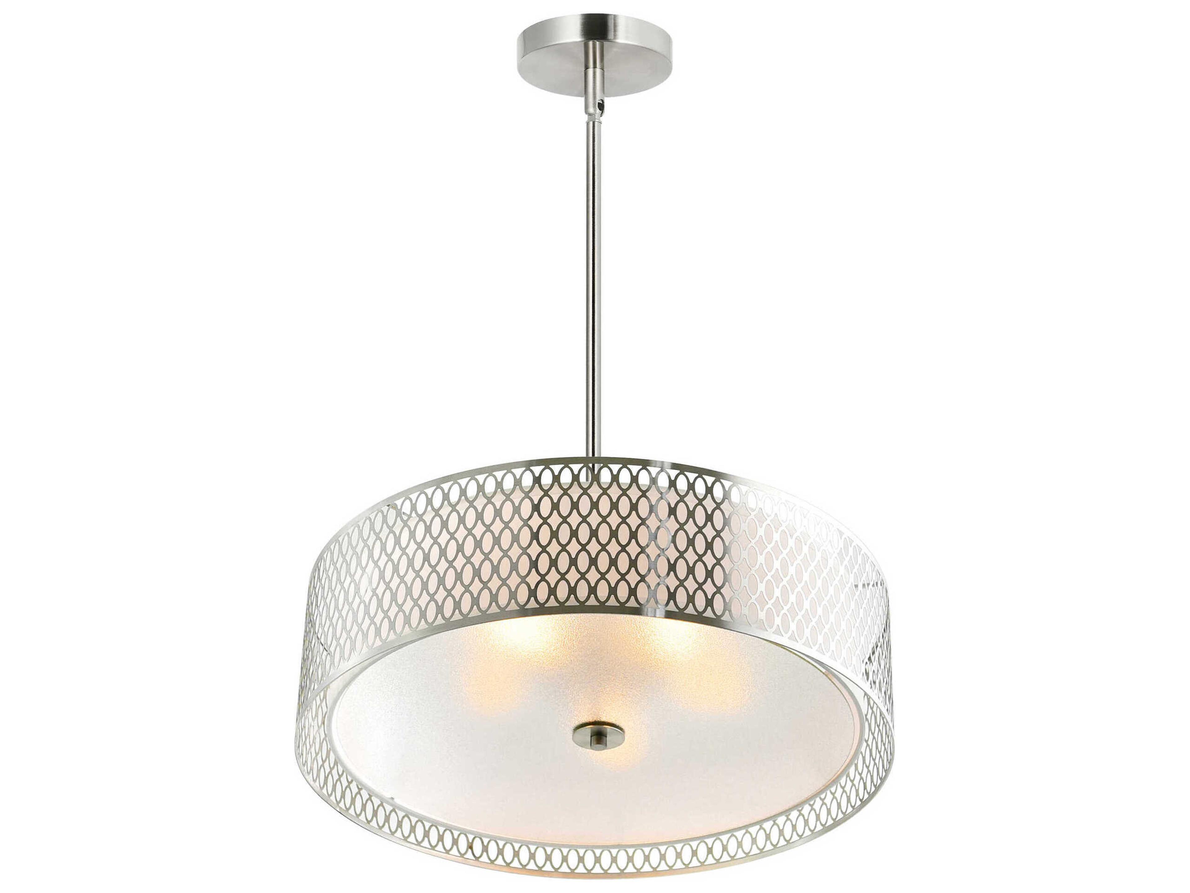 CWI Lighting Mikayla 5-Light Satin Nickel Drum Pendant