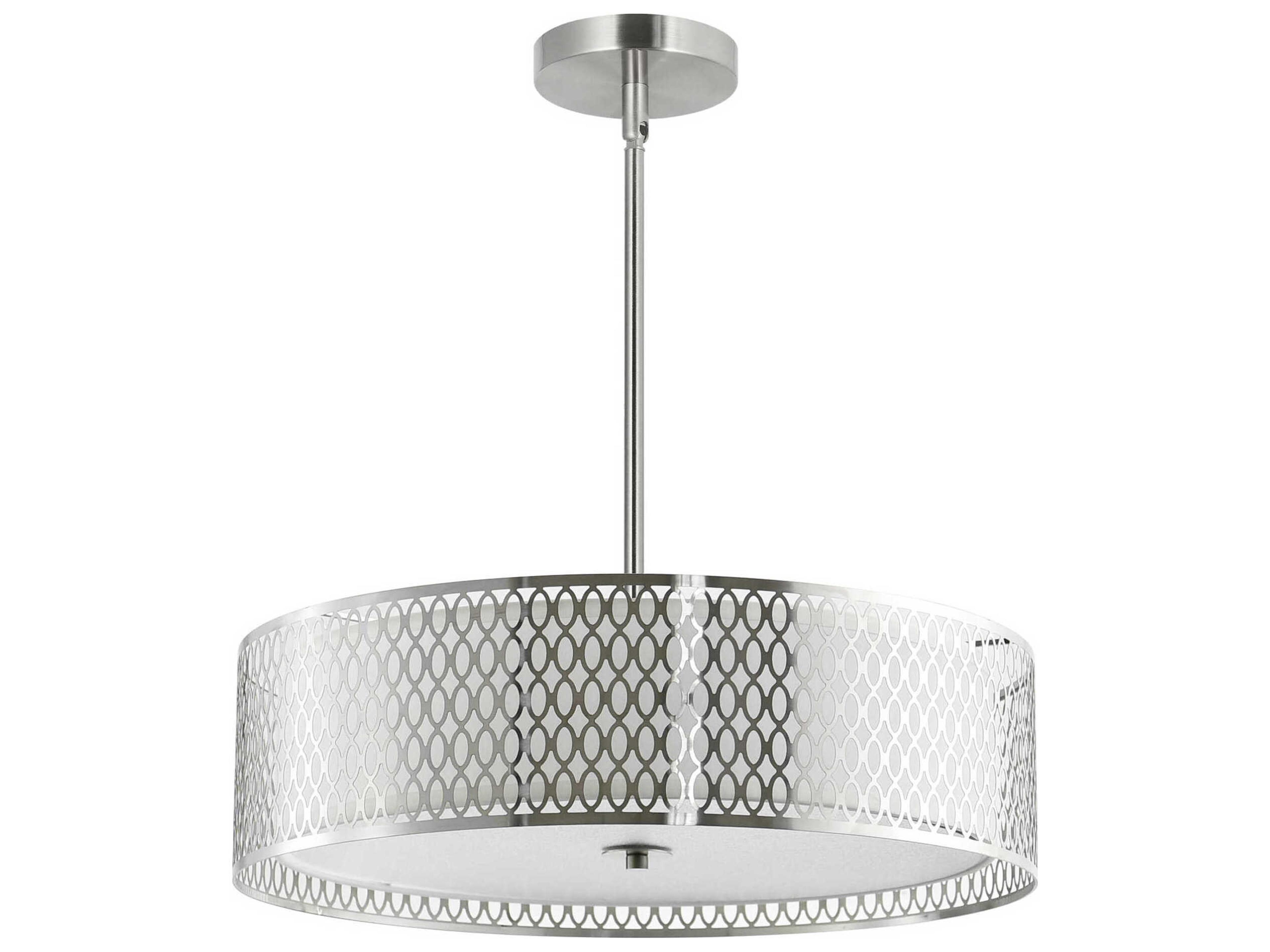 CWI Lighting Mikayla 5-Light Satin Nickel Drum Pendant