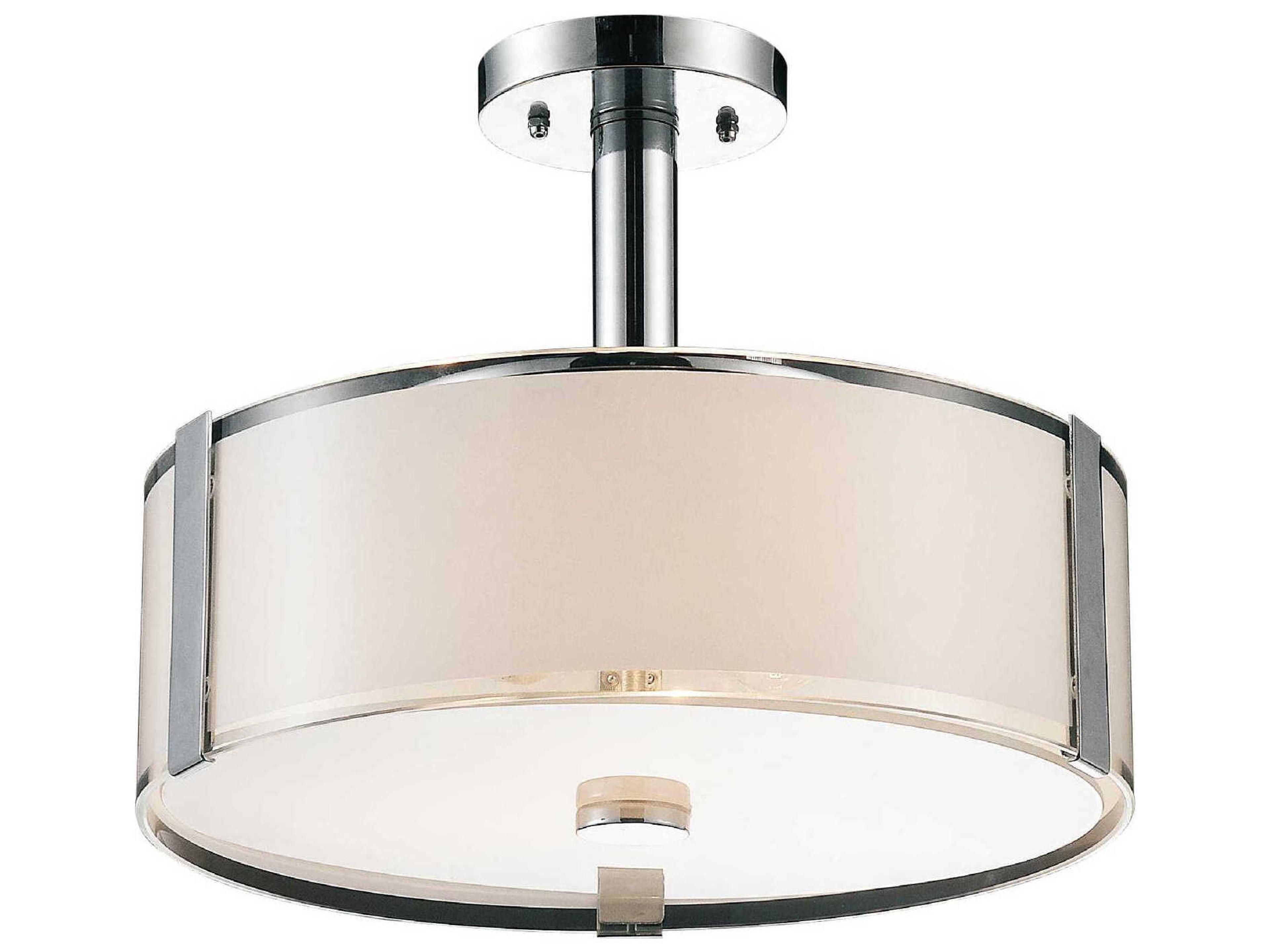 Lucie 4-Light Chrome Drum Semi Flush Mount