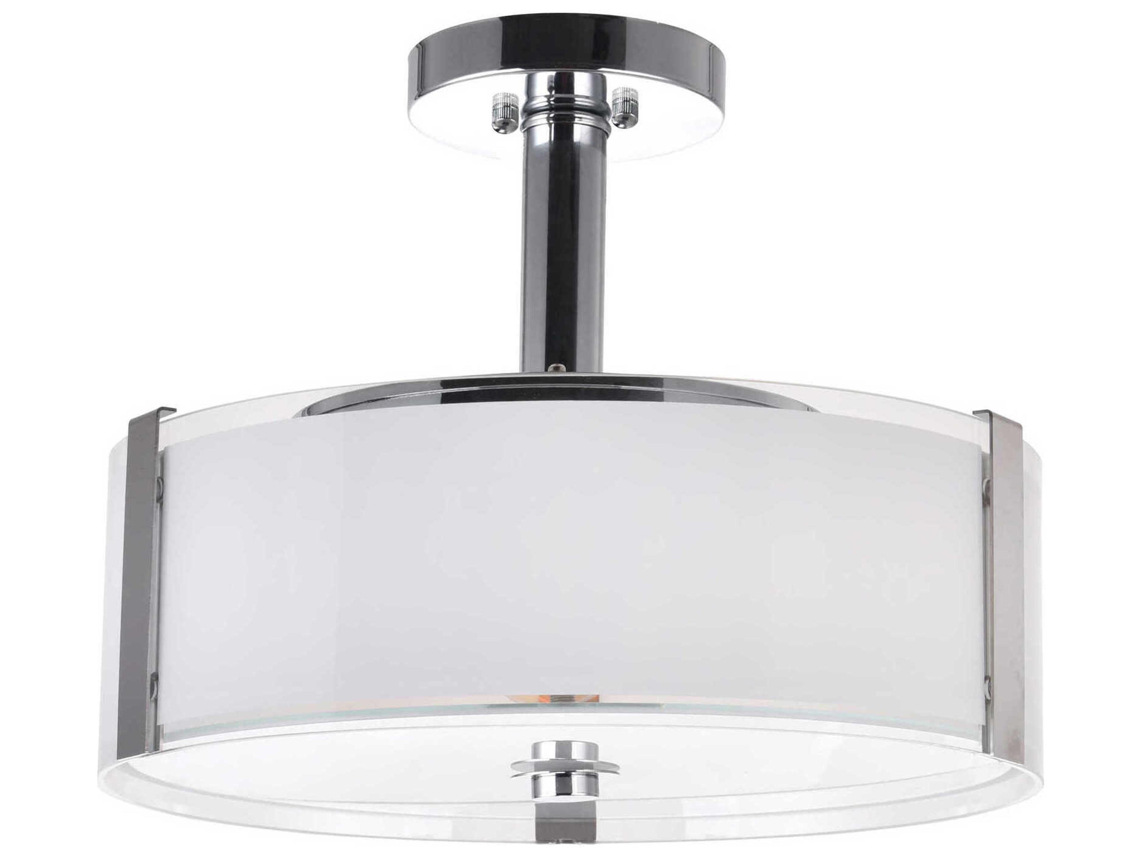 CWI Lighting Lucie 4-Light Chrome Drum Semi Flush Mount