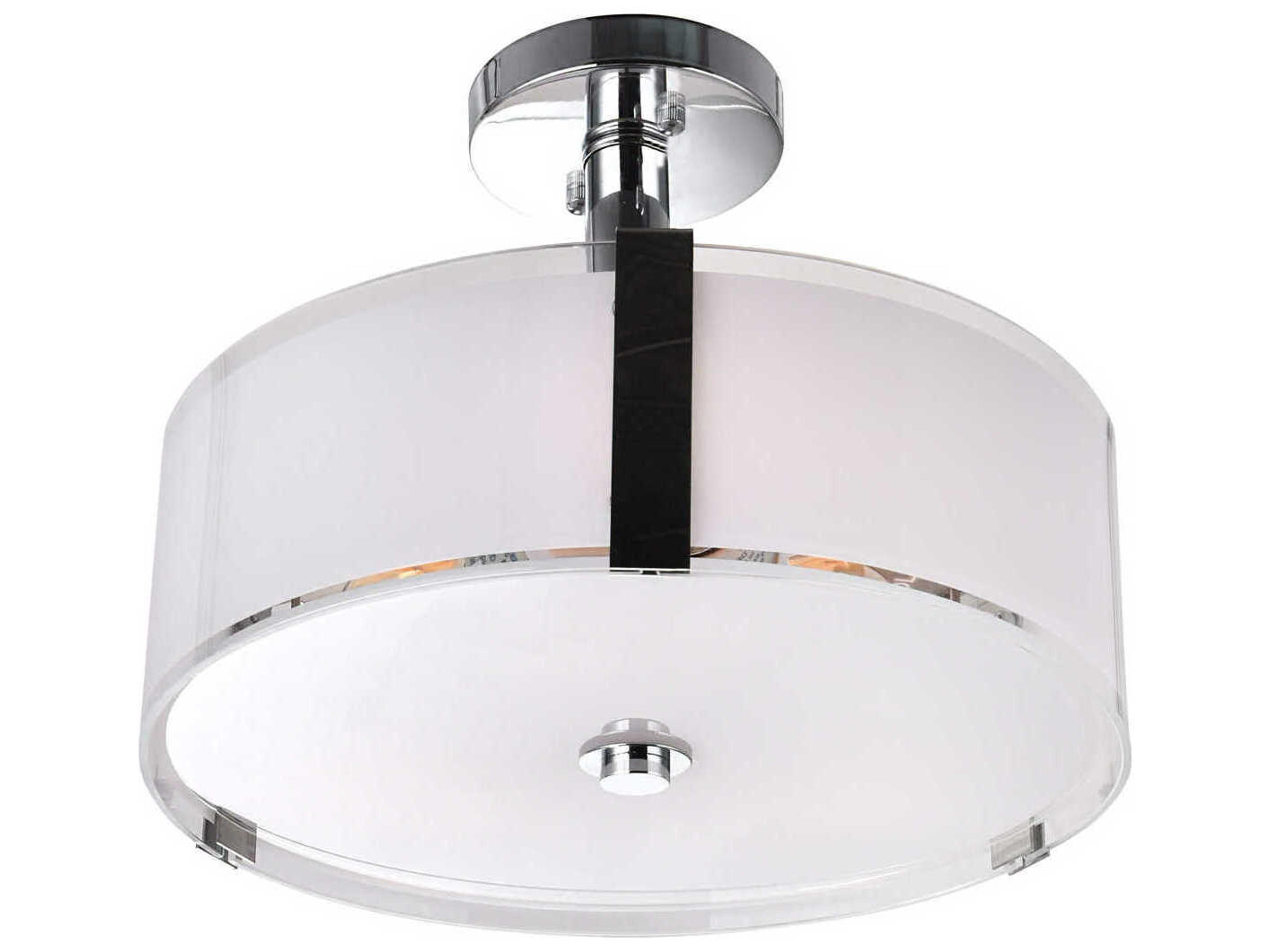 CWI Lighting Lucie 4-Light Chrome Drum Semi Flush Mount