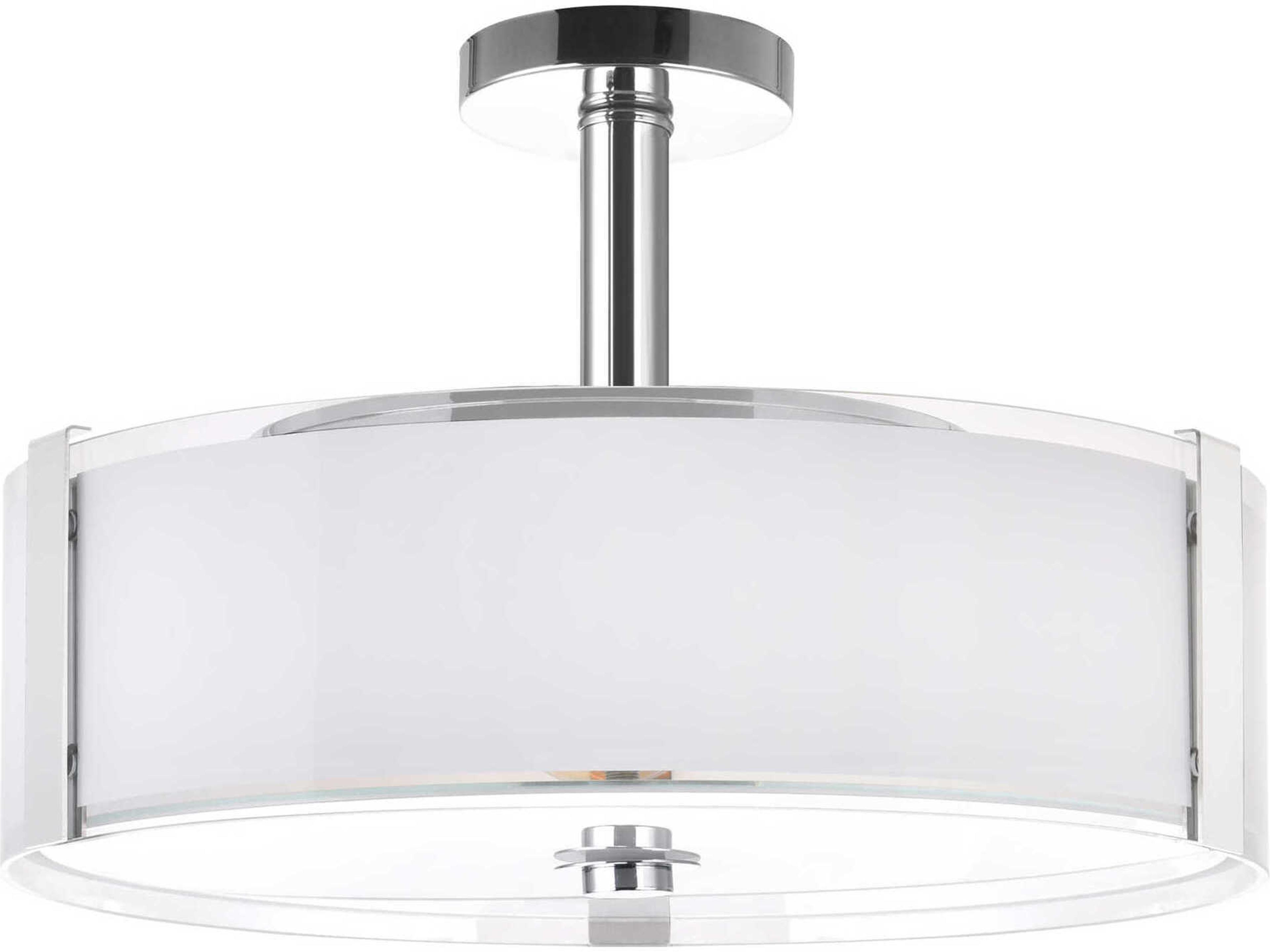 Lucie 5-Light Chrome Drum Semi Flush Mount