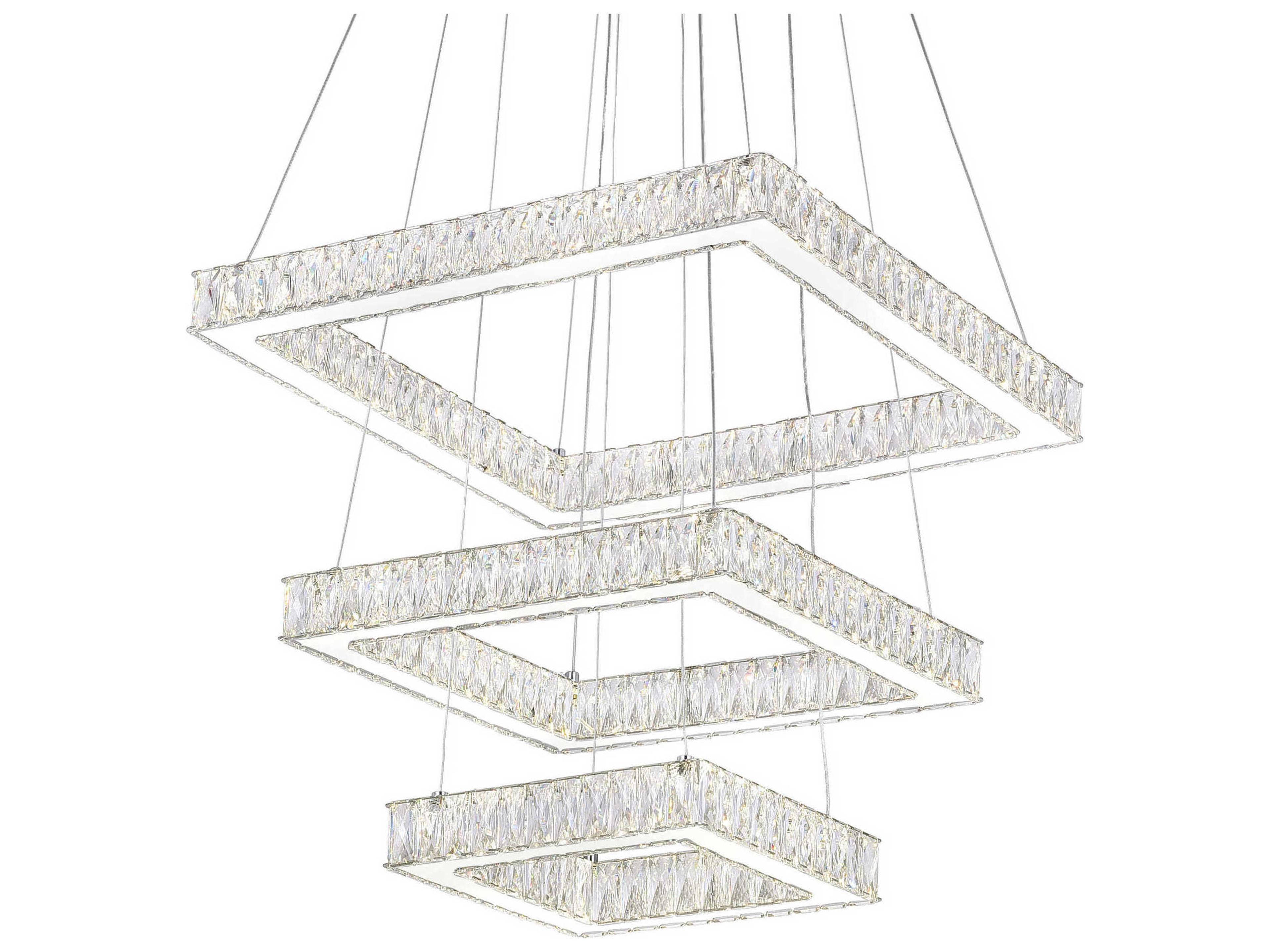 CWI Lighting Florence Stainless Steel Round Tiered Pendant