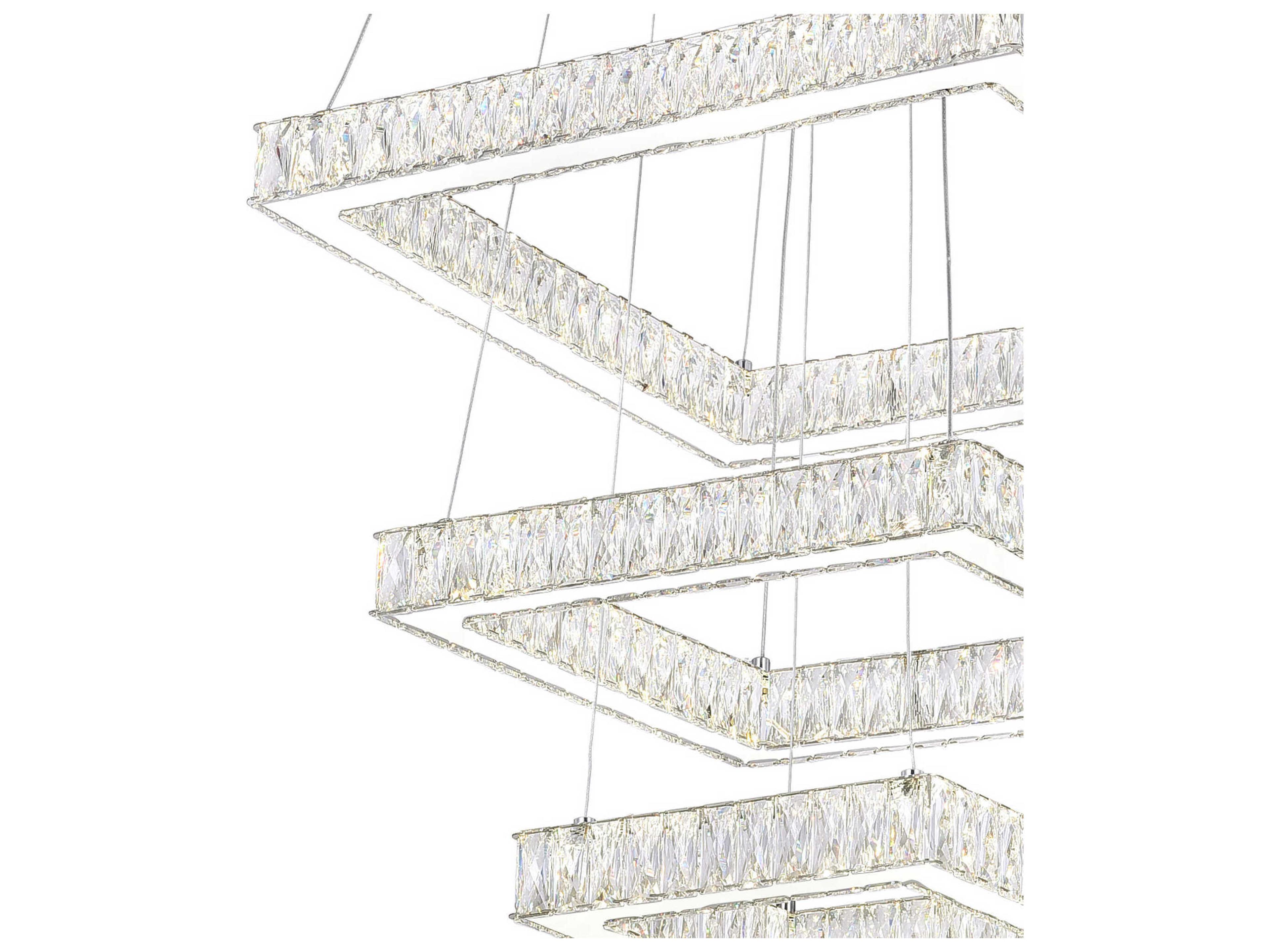 CWI Lighting Florence Stainless Steel Round Tiered Pendant