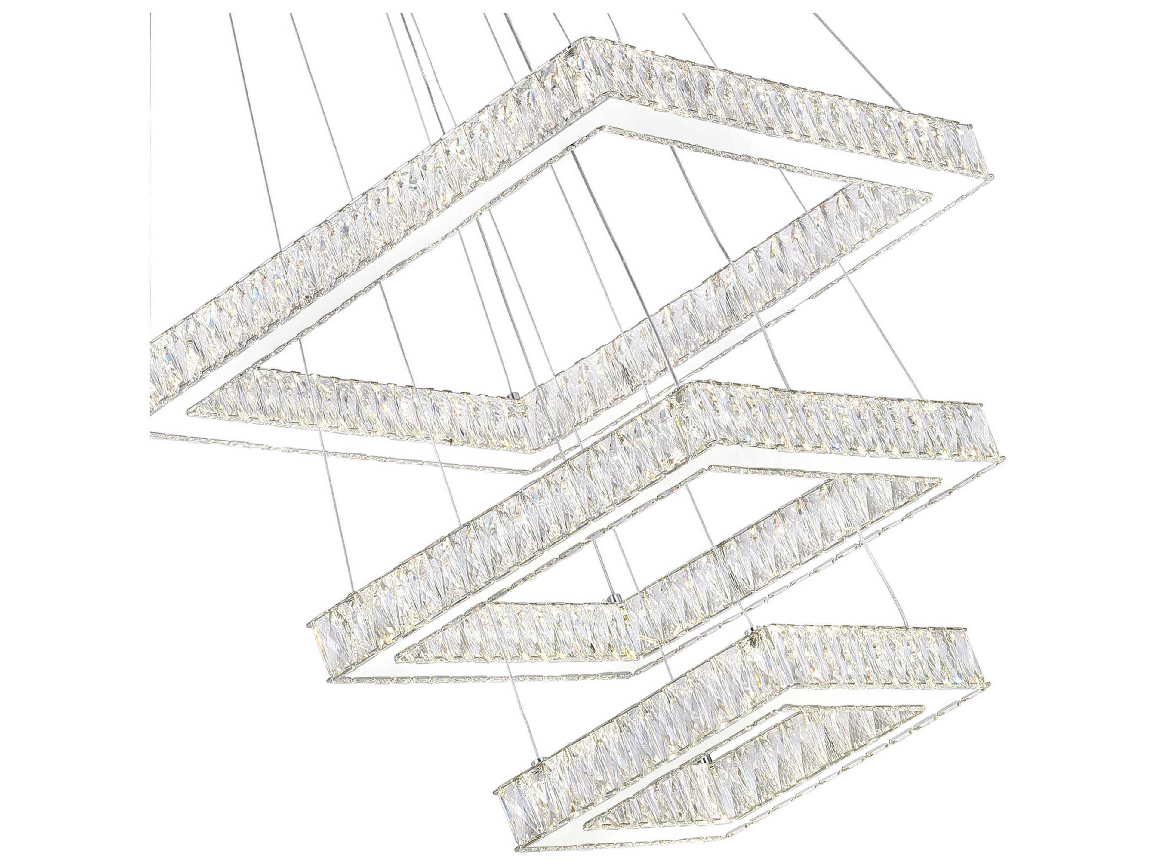 CWI Lighting Florence Stainless Steel Round Tiered Pendant