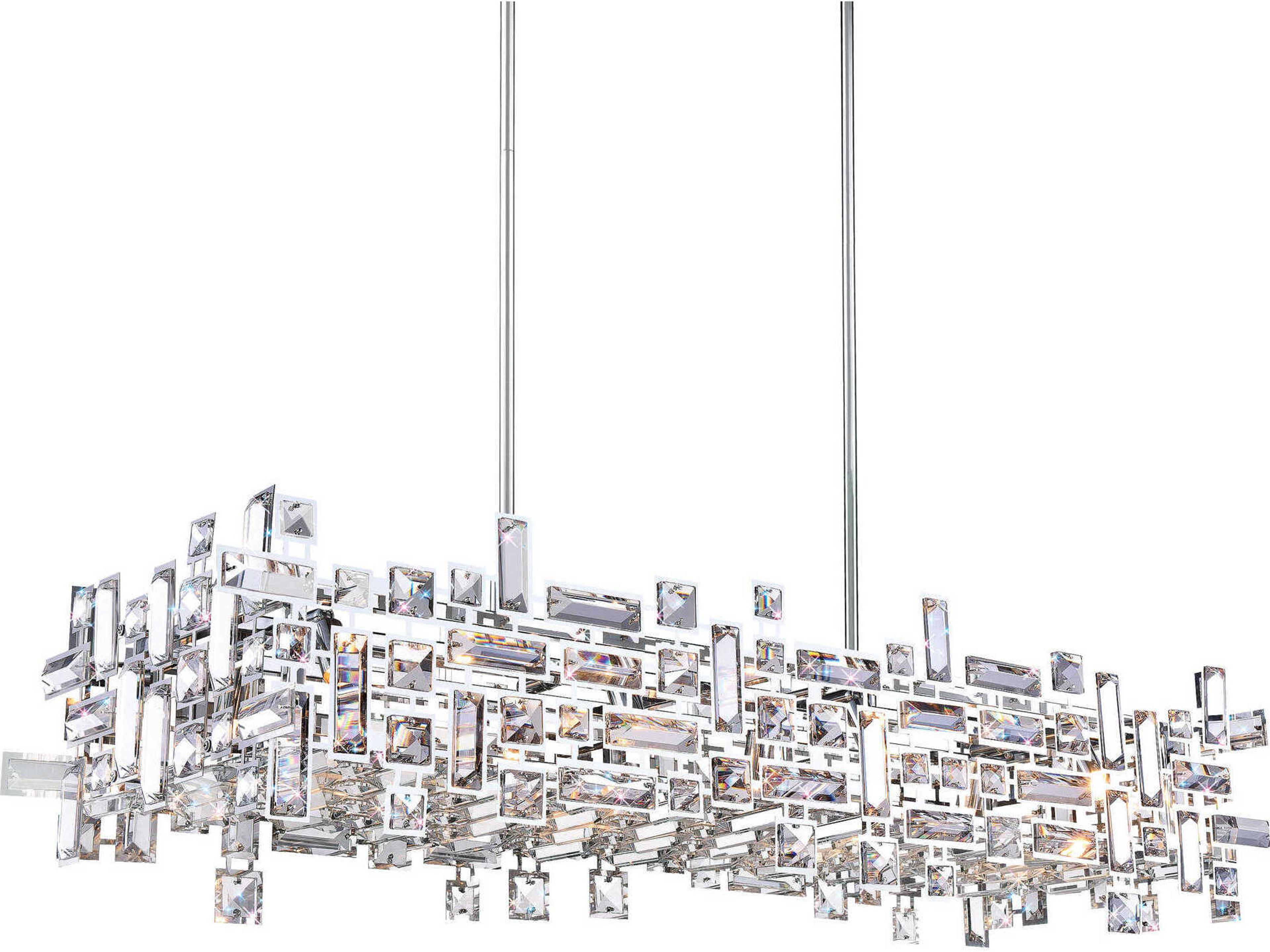 CWI Lighting Arley 12-Light Chrome Geometric Island Pendant
