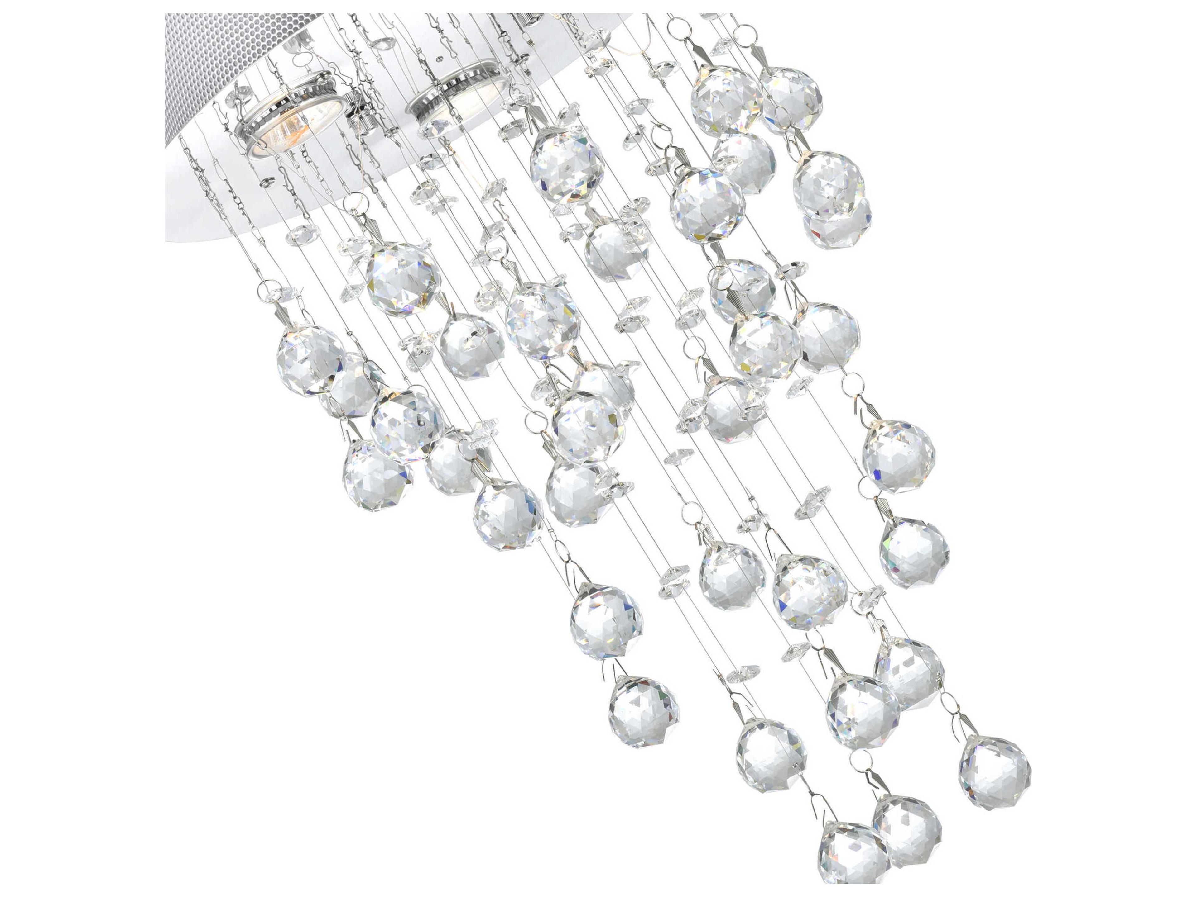 CWI Lighting Rain Drop 3-Light Chrome Globe Flush Mount