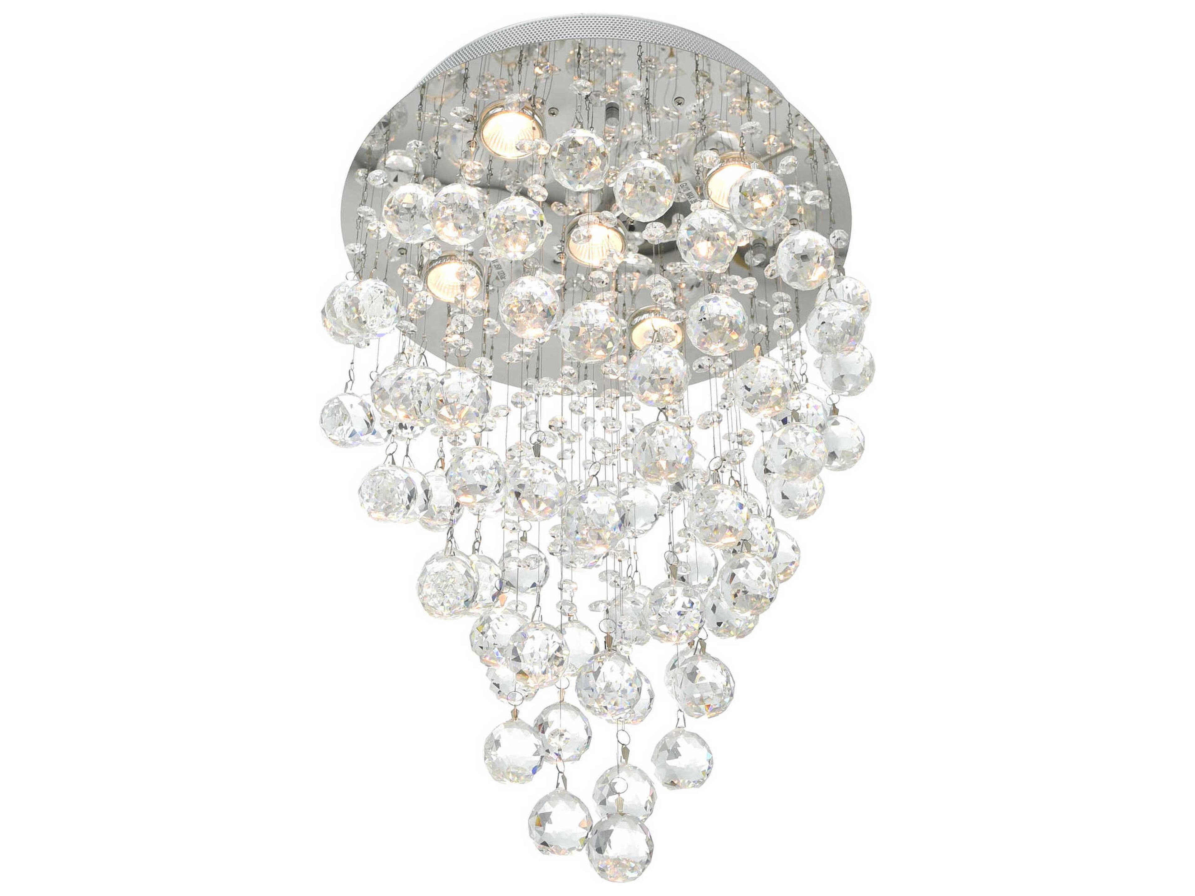 CWI Lighting Rain Drop 5-Light Chrome Globe Flush Mount