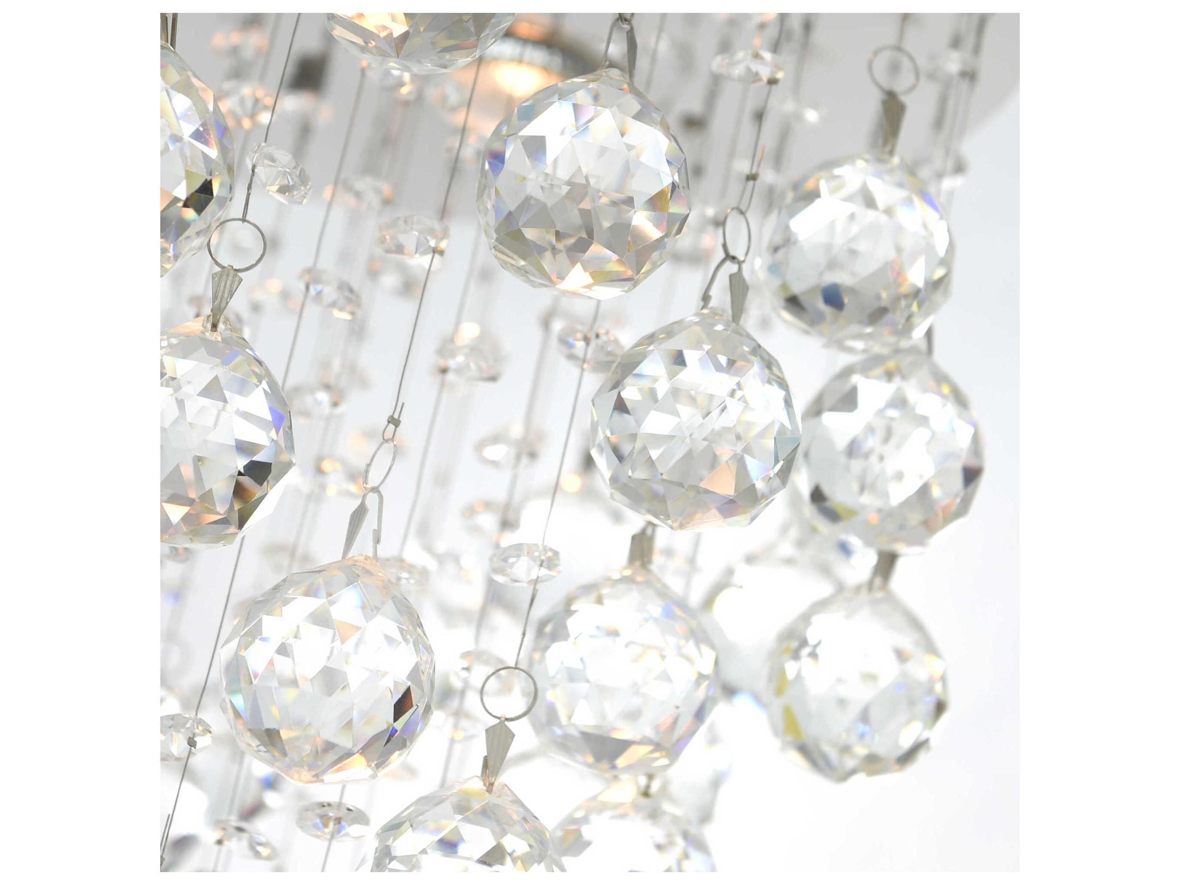 CWI Lighting Rain Drop 5-Light Chrome Globe Flush Mount