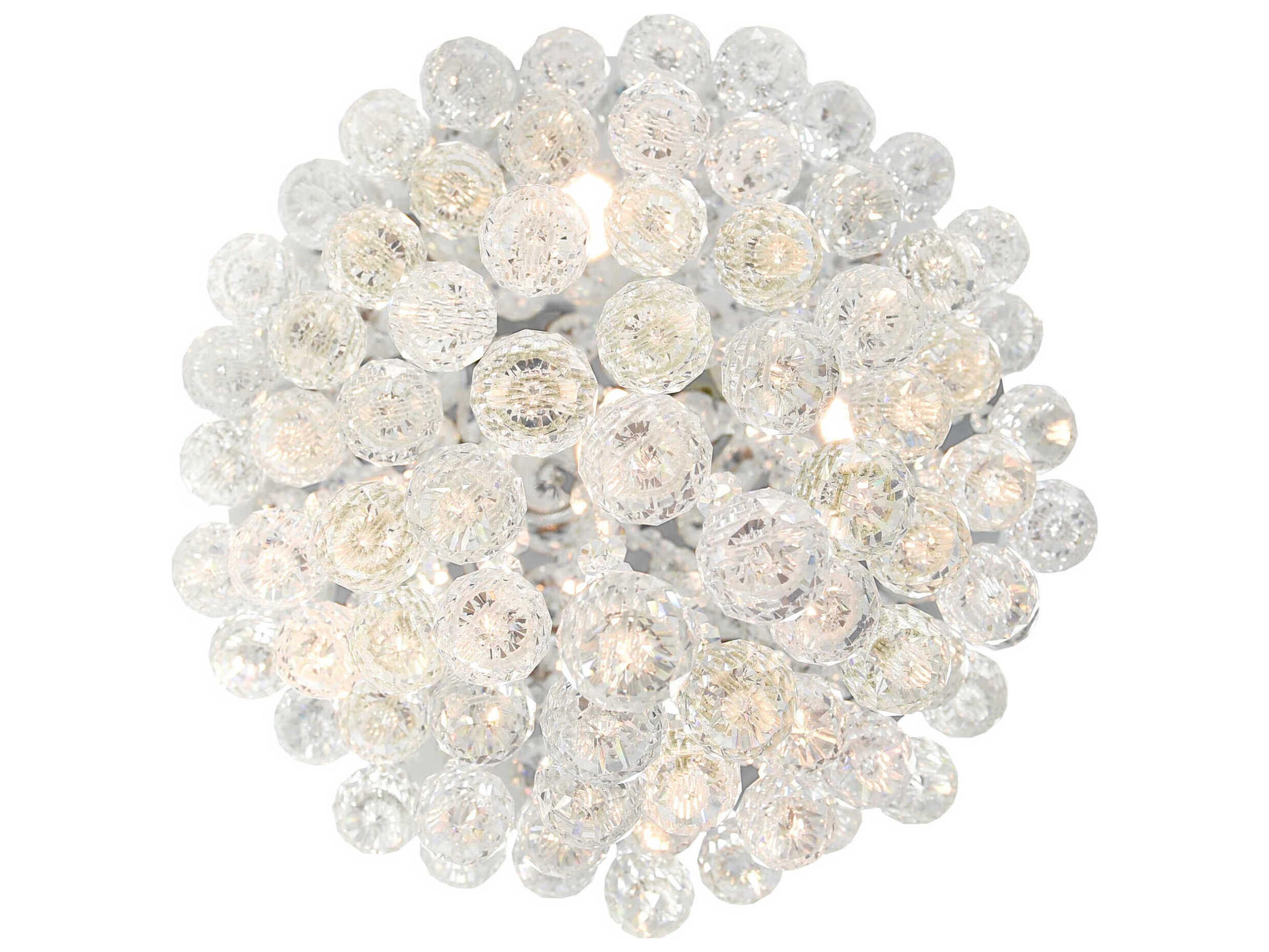 CWI Lighting Rain Drop 5-Light Chrome Globe Flush Mount